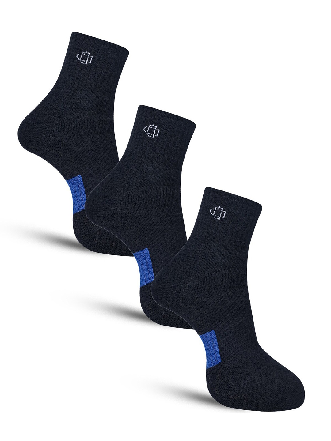 

Dollar Socks Men Pack Of 3 Patterned Cotton Ankle-Length Socks, Black