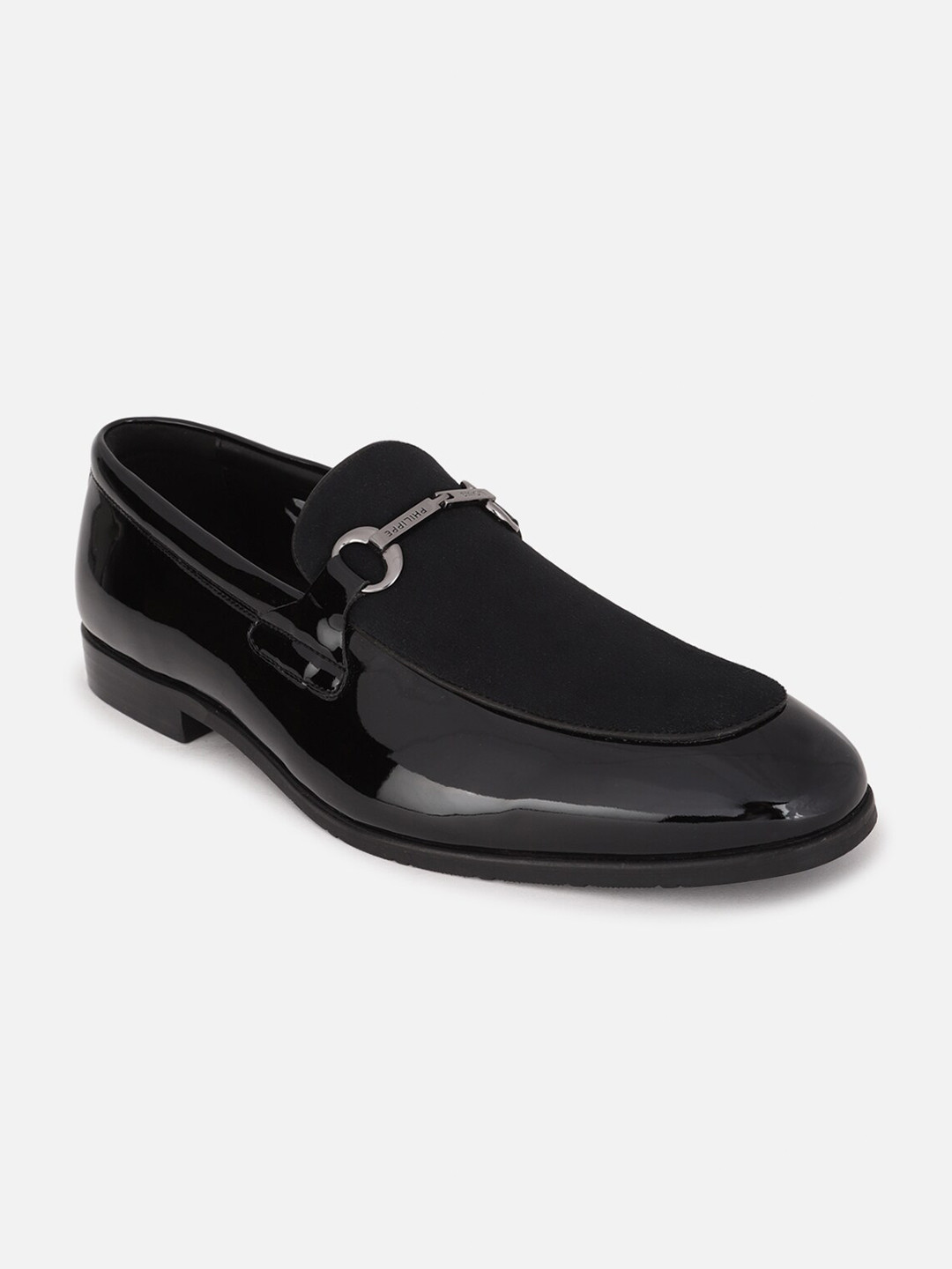 

Louis Philippe Men Round Toe Loafers, Black