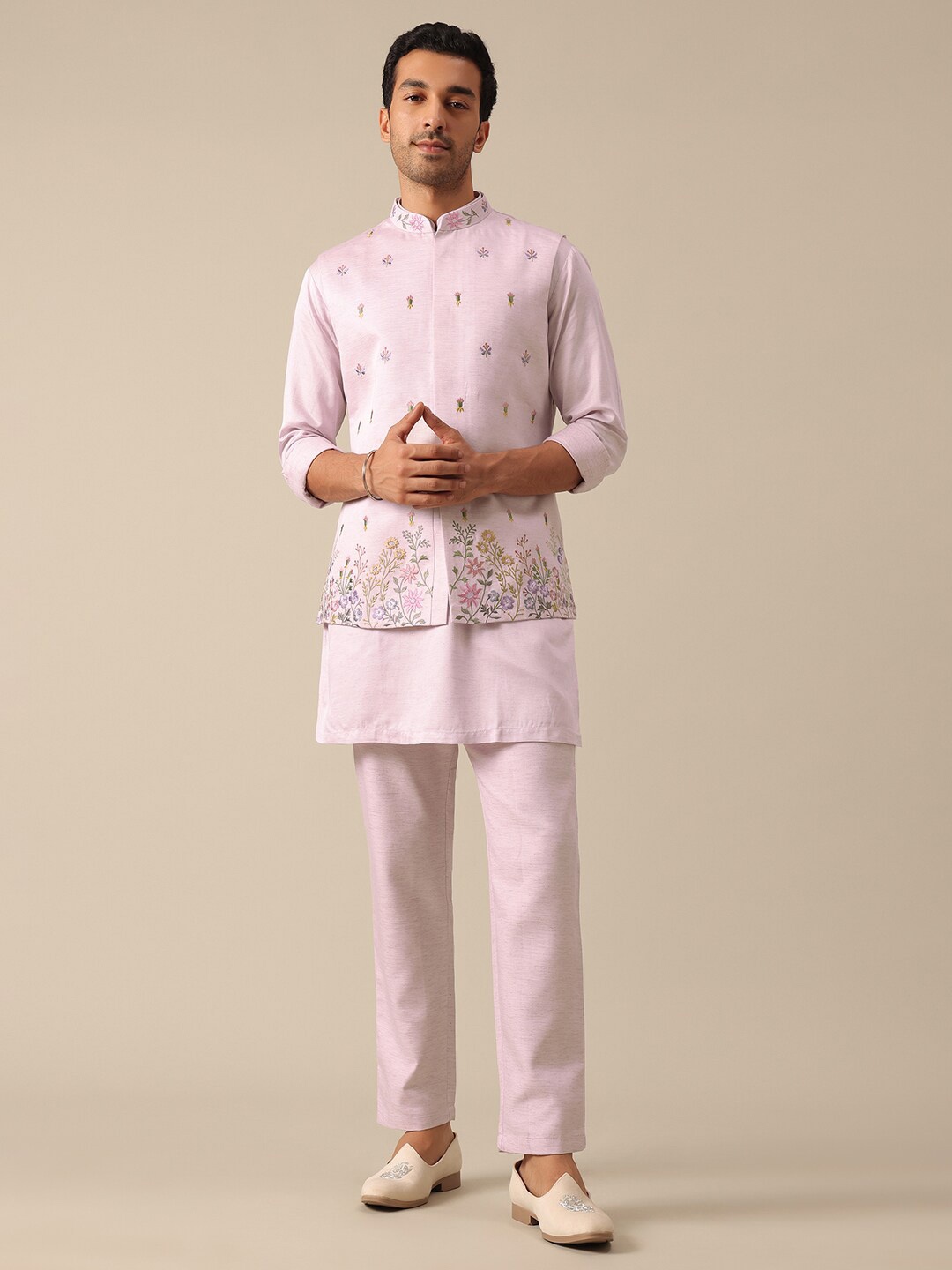 

KALKI Fashion Regular Floral Kurta with Trousers, Pink