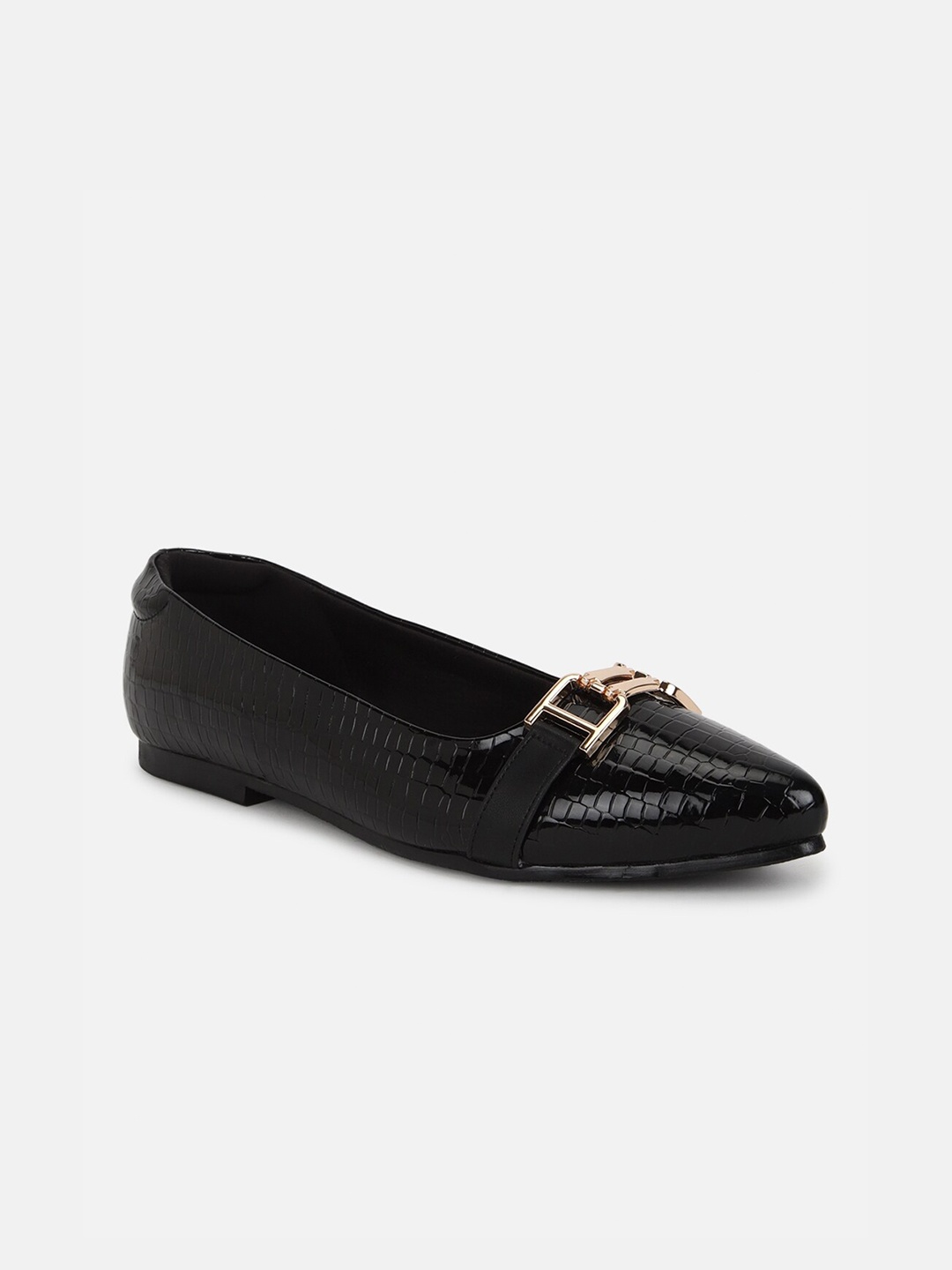 

Van Heusen Woman Embellished Pointed Toe Slip-On Ballerinas, Black