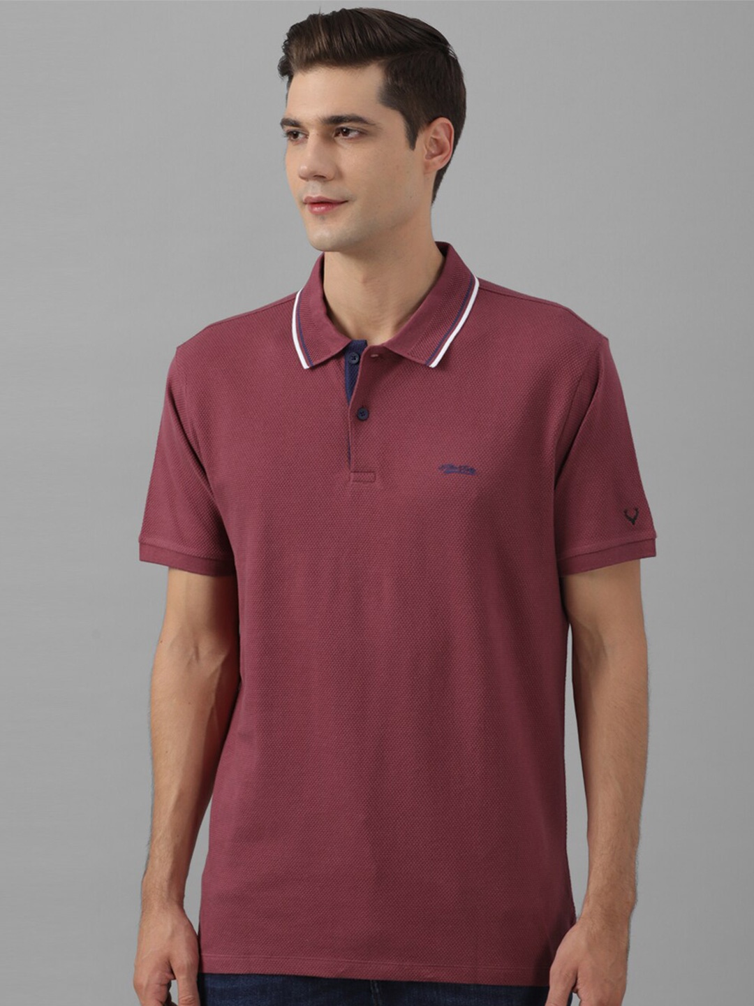 

Allen Solly Polo Collar Short Sleeves Cotton Regular T-shirt, Maroon