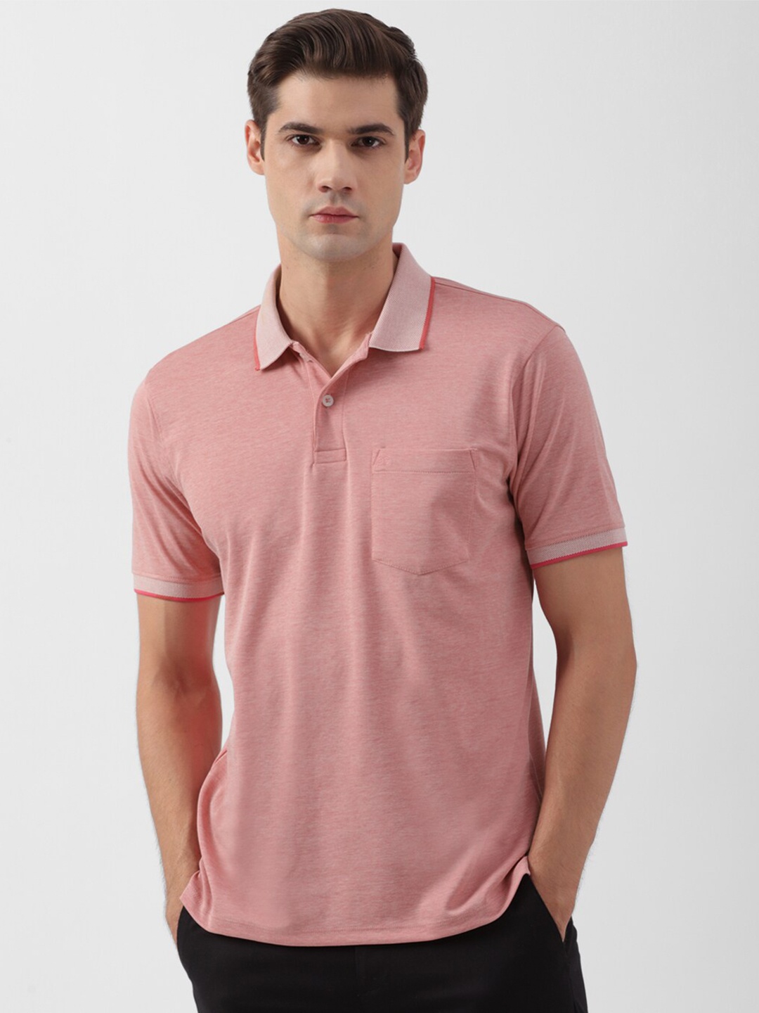 

Peter England Polo Collar Pockets Cotton T-shirt, Pink