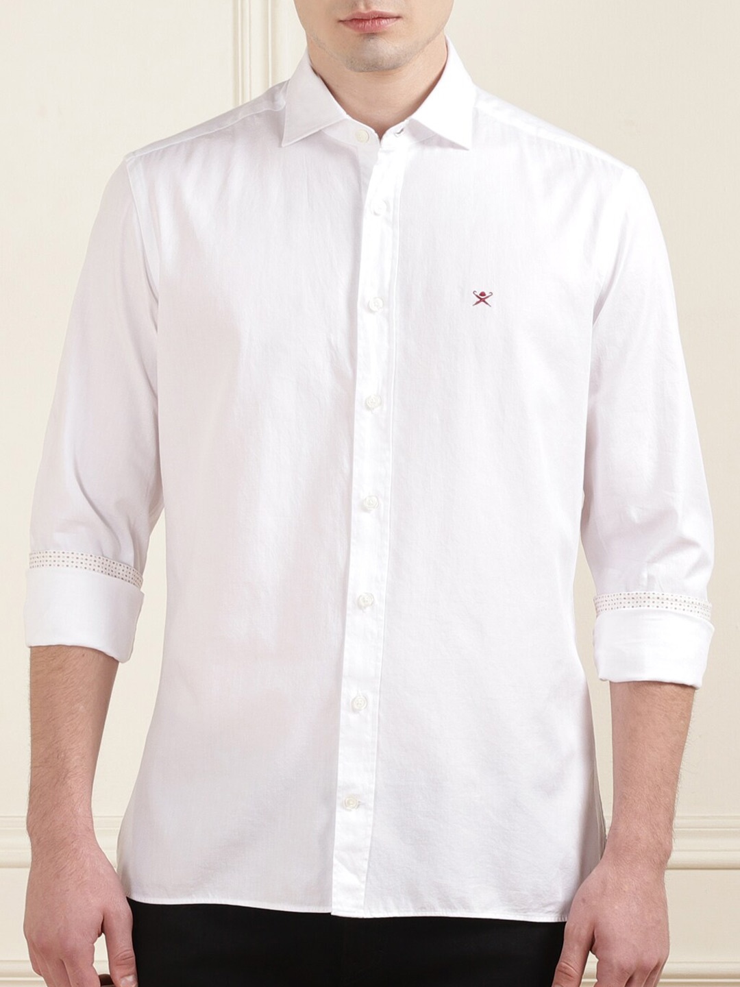 

HACKETT LONDON Long Sleeves Cotton Casual Shirt, White