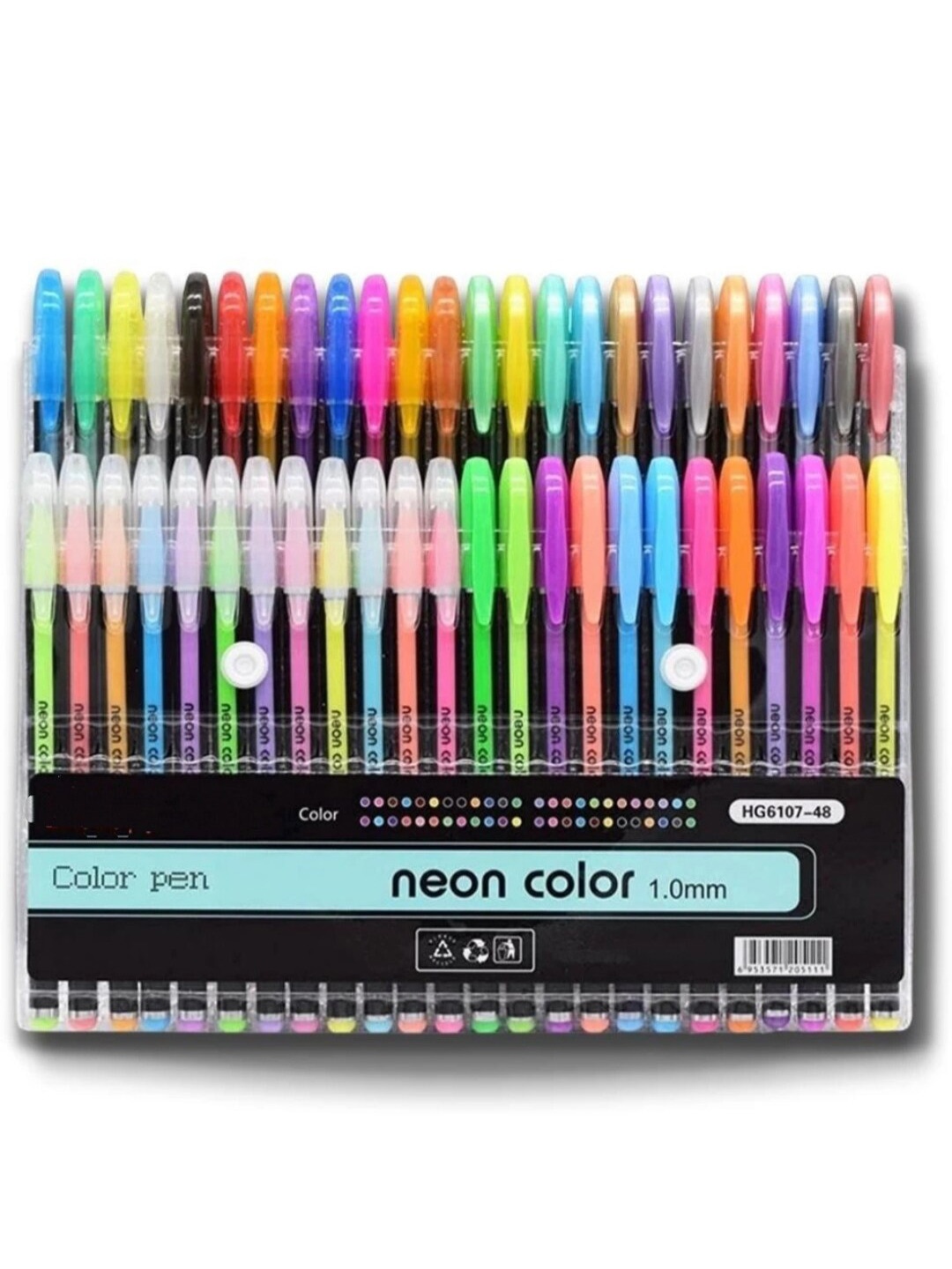 

FEELHIGH Kids Set Of 48 Colour Gel Pens, Black