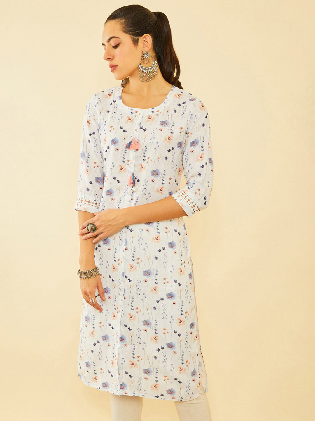 

Soch Floral Printed Kurta, White