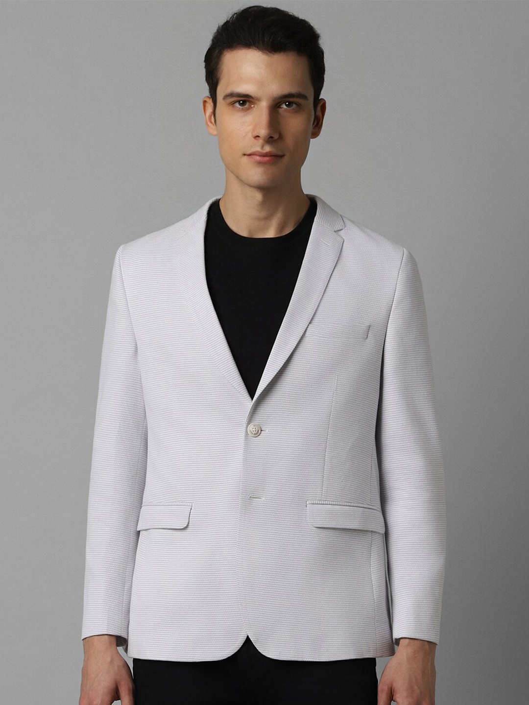 

Louis Philippe Sport Textured Slim-Fit Single-Breasted Casual Blazer, Grey