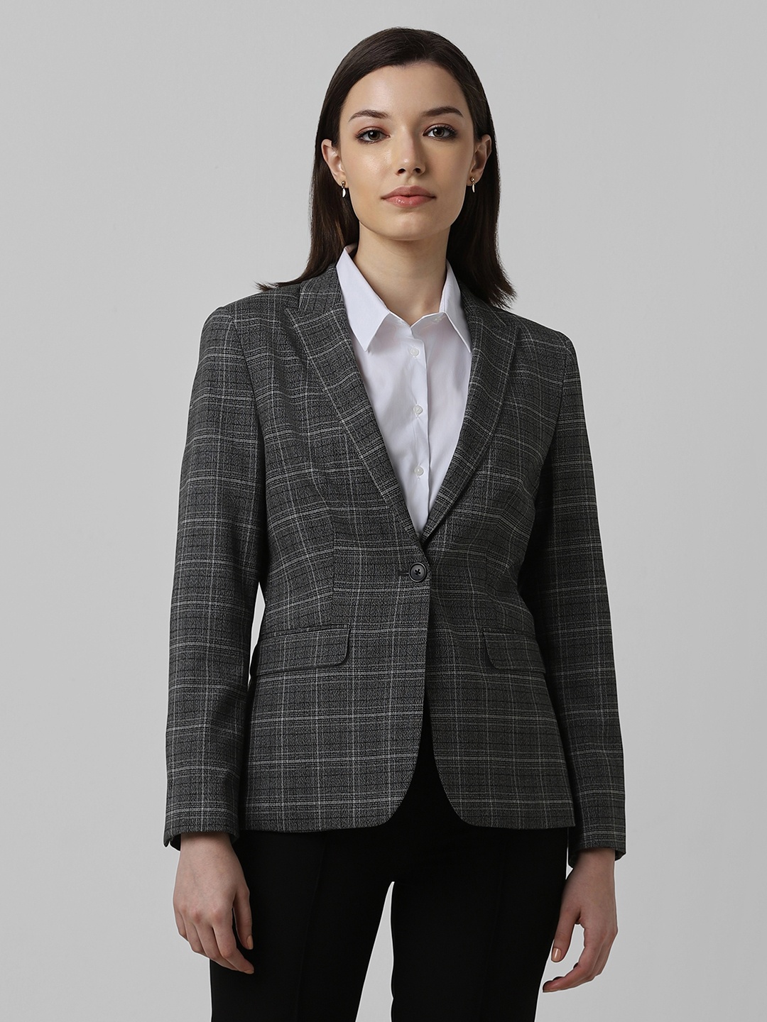 

Van Heusen Woman Single Breasted Blazer, Grey