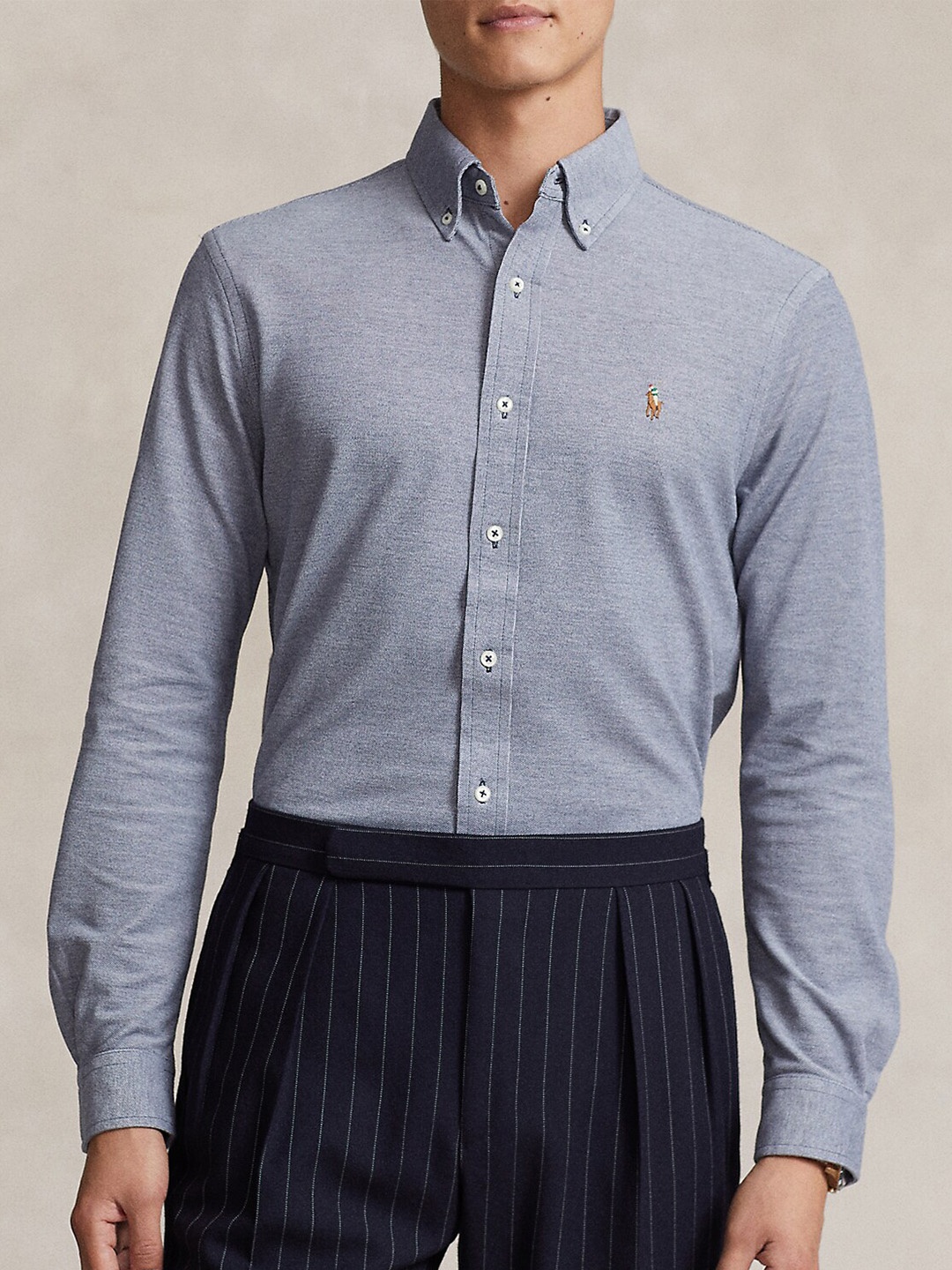 

Polo Ralph Lauren Button Down Collar Long Sleeves Cotton Oxford Shirts, Navy blue