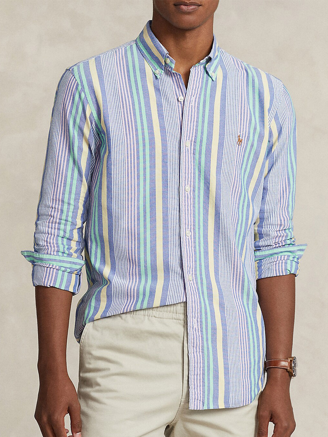 

Polo Ralph Lauren Striped Button-Down Collar Cotton Shirt, Blue