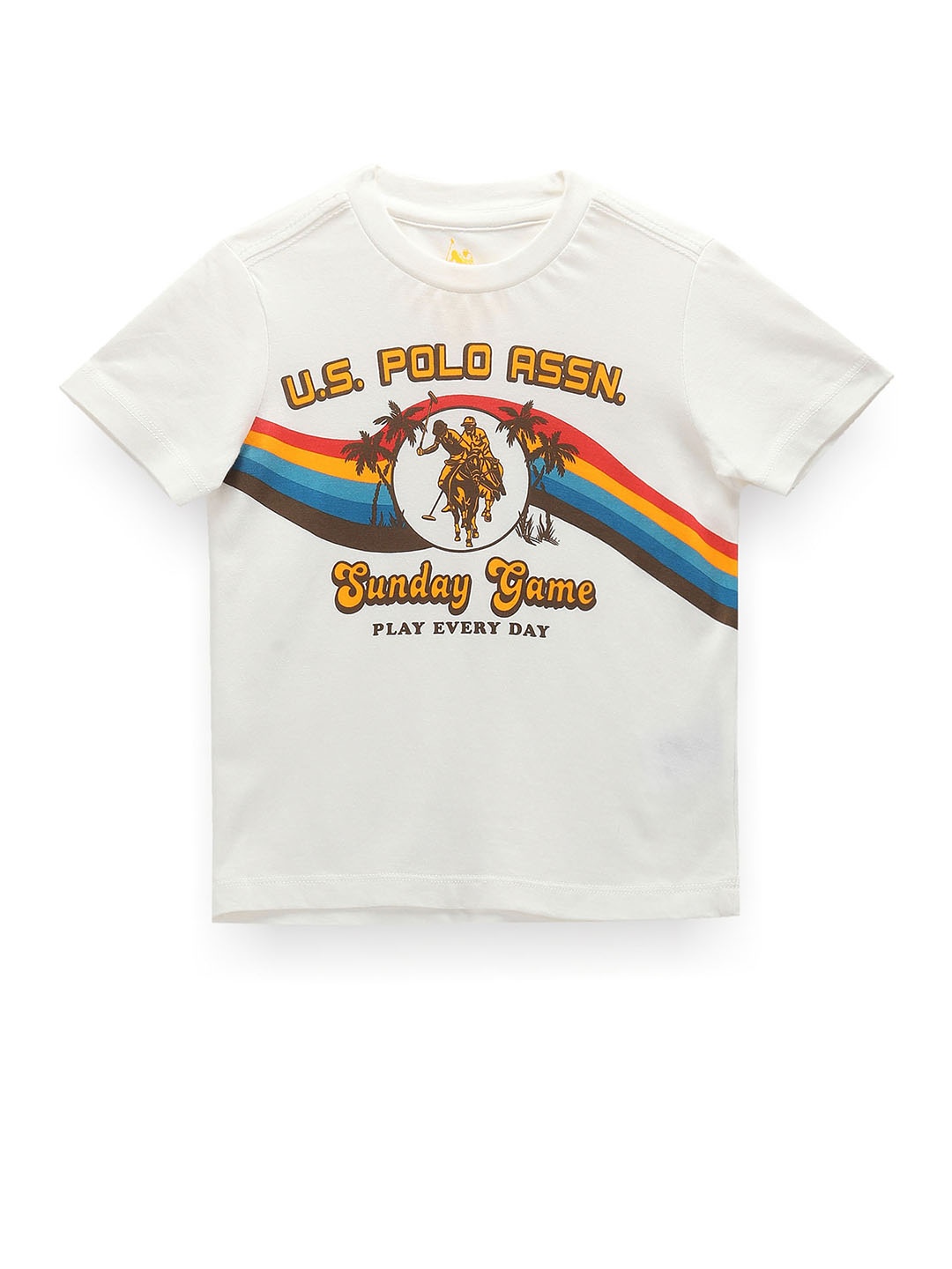 

U.S. Polo Assn. Kids Boys Graphic Printed Cotton T-shirt, White
