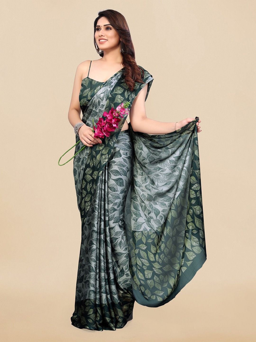 

KALINI Floral Printed Saree, Grey