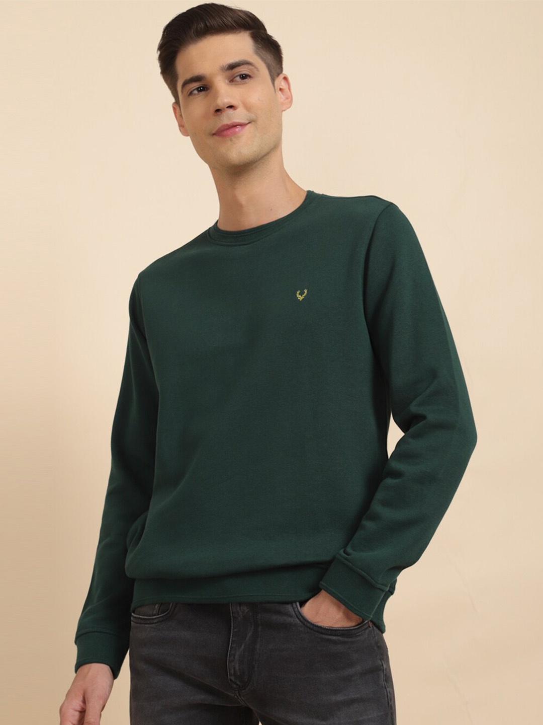

Allen Solly Long Sleeves Pure Cotton Sweatshirt, Green