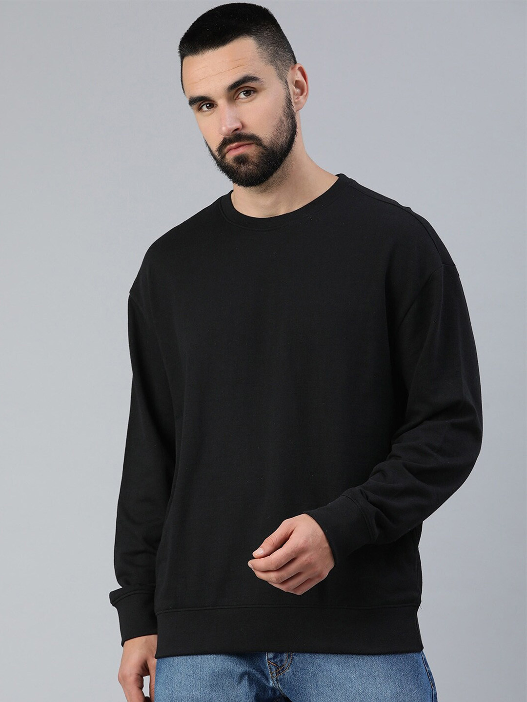 

The Roadster Lifestyle Co. Relaxed Fit Long Sleeved Sweatshirts, Black