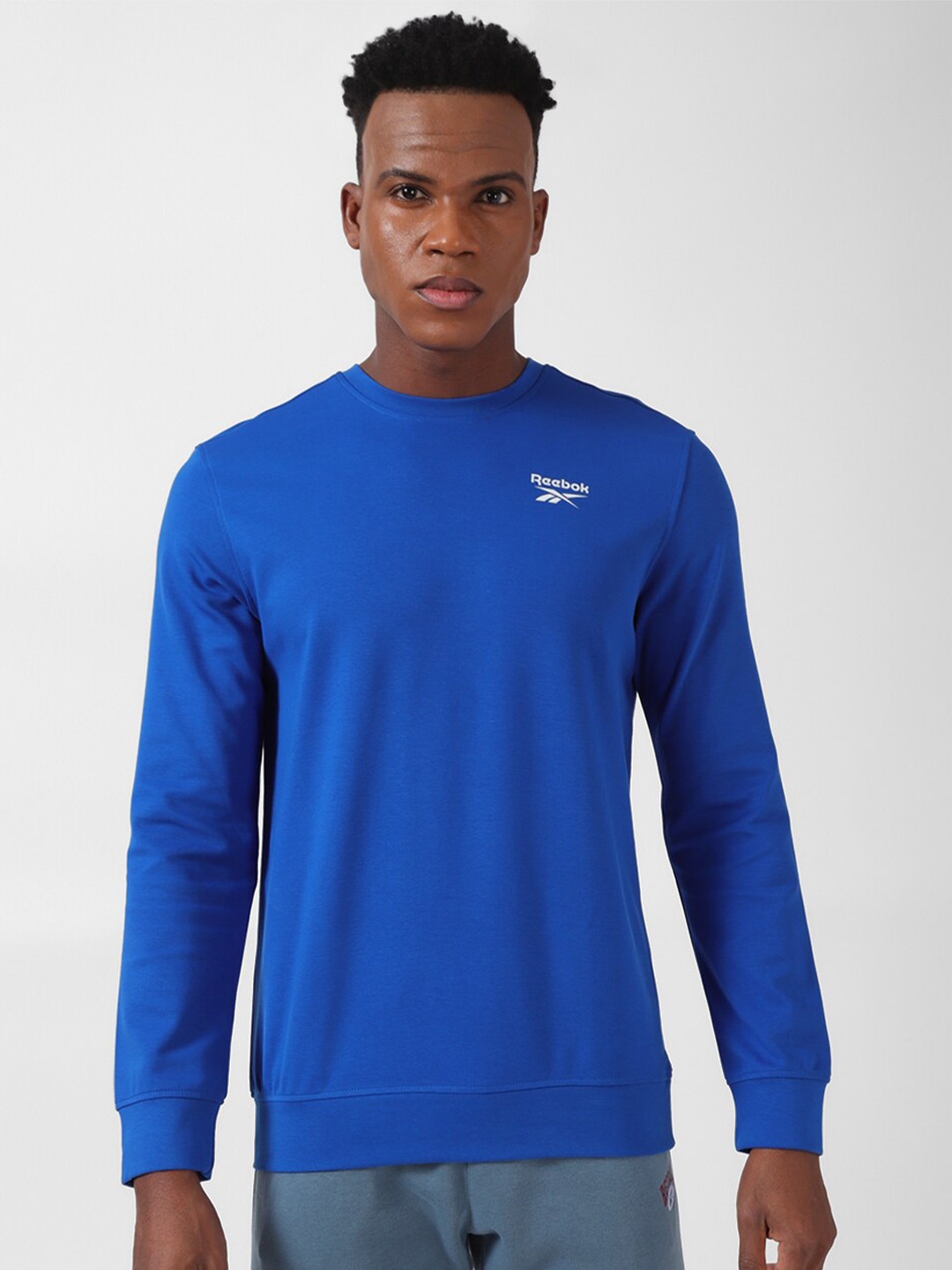 

Reebok Anywherestretch Long Sleeves Round Neck Pullover Sweatshirt, Blue