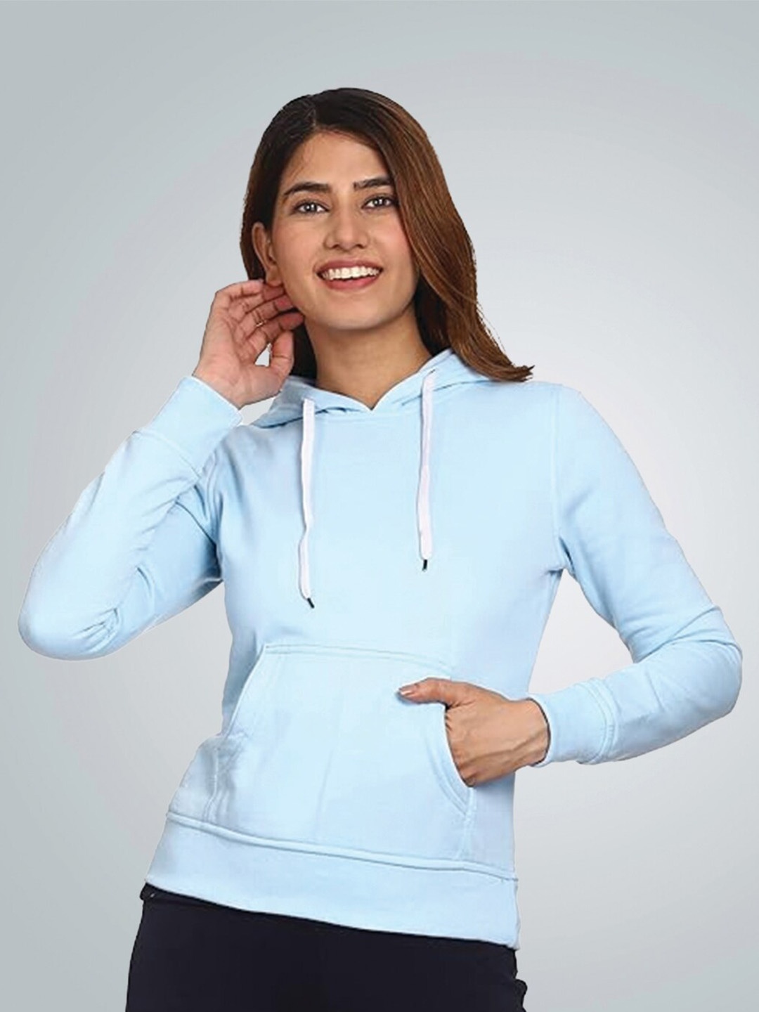 

Crazymonk Cotton Hooded Sweatshirt, Blue