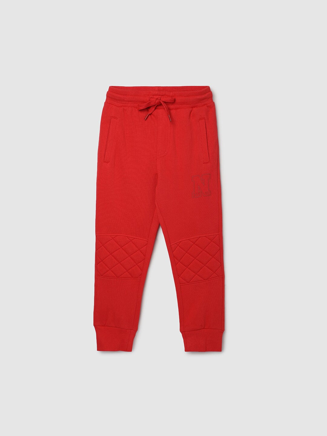 

max Boys Cotton Mid-Rise Joggers, Red