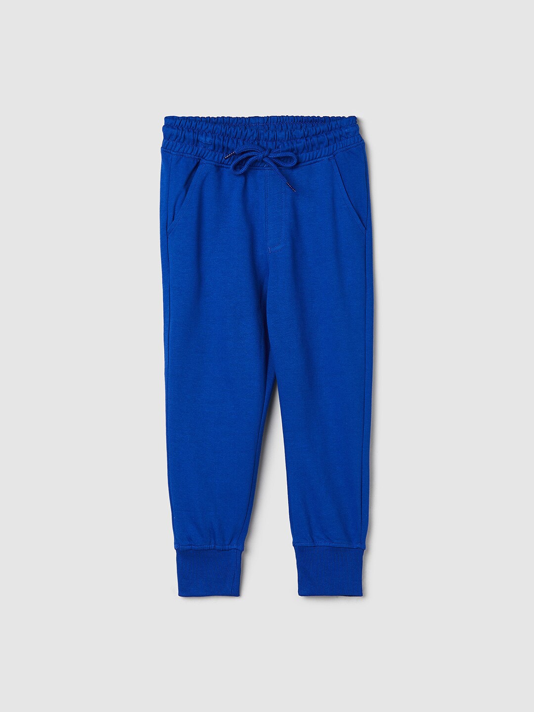 

max Boys Cotton Mid-Rise Joggers, Blue