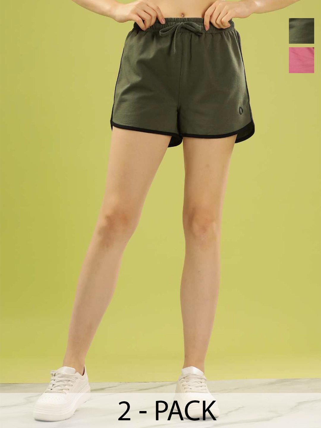 

Dollar Pack of 3 Cotton Sports Shorts, Olive