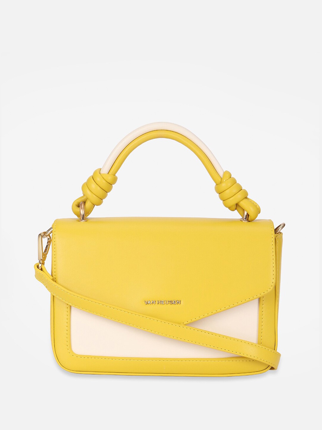 

Van Heusen Colourblocked Structured Sling Bag, Yellow