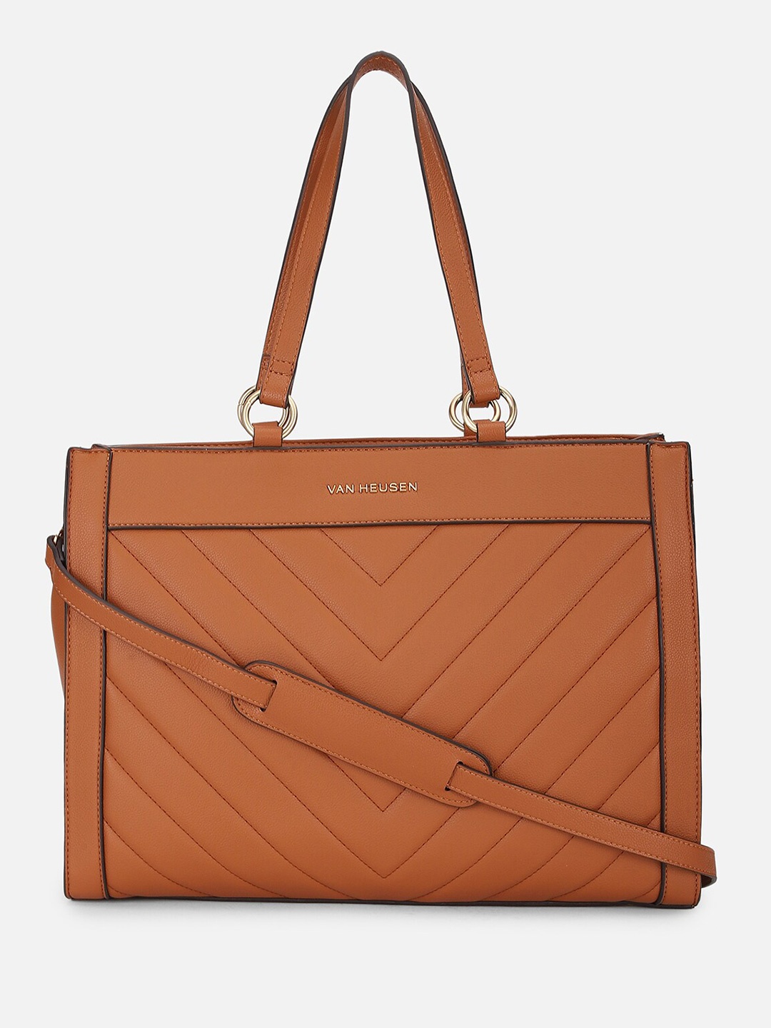 Van Heusen Structured Handheld Bag, Brown