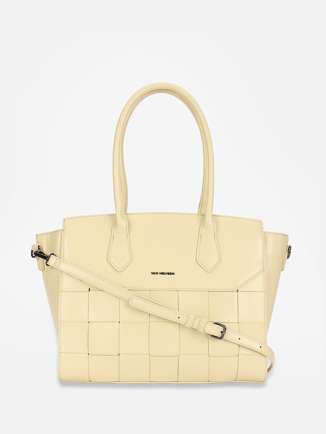 

Van Heusen Checked Oversized Structured Handheld Bag, Yellow