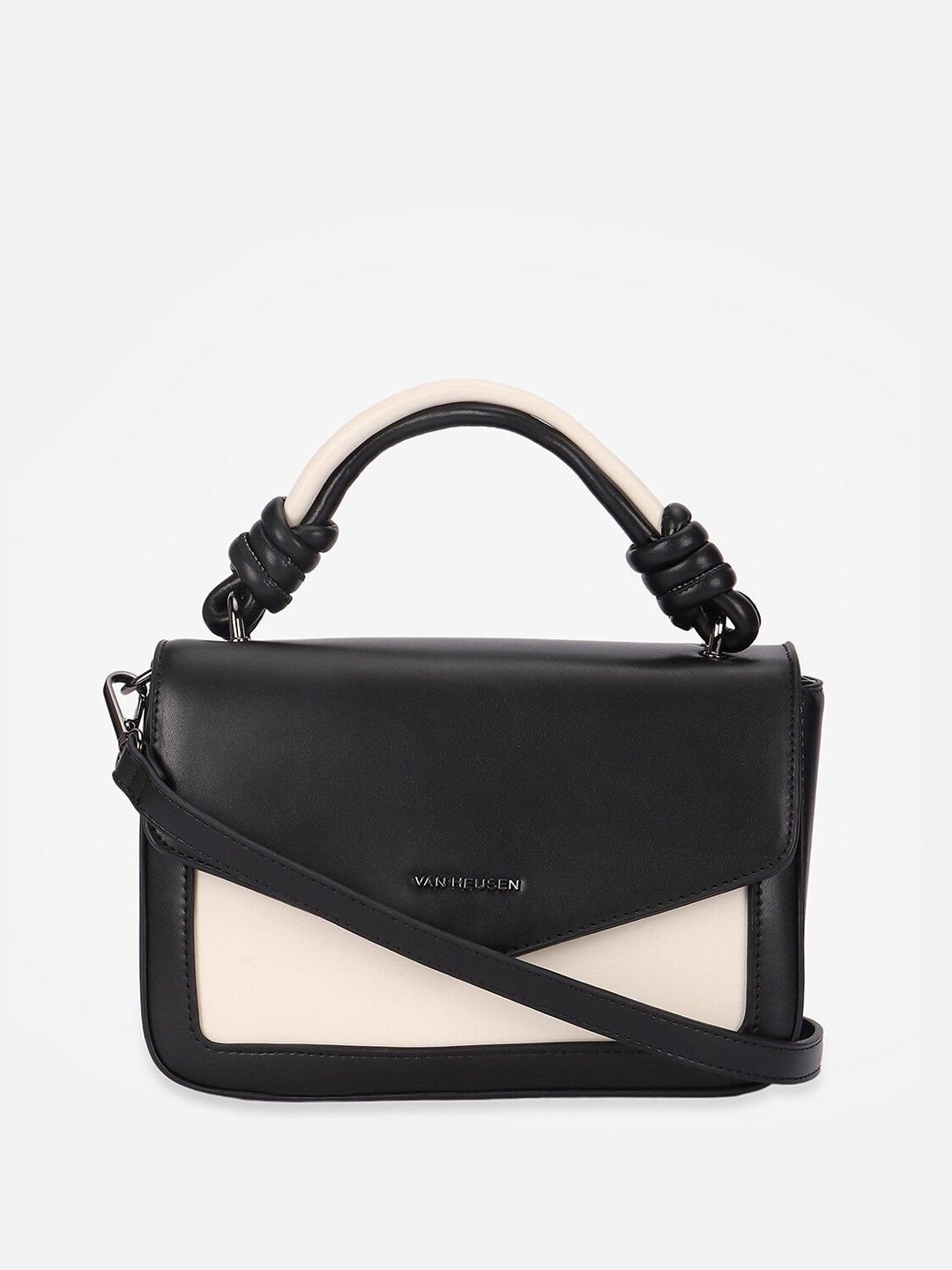 

Van Heusen Colourblocked Structured Satchel, Black