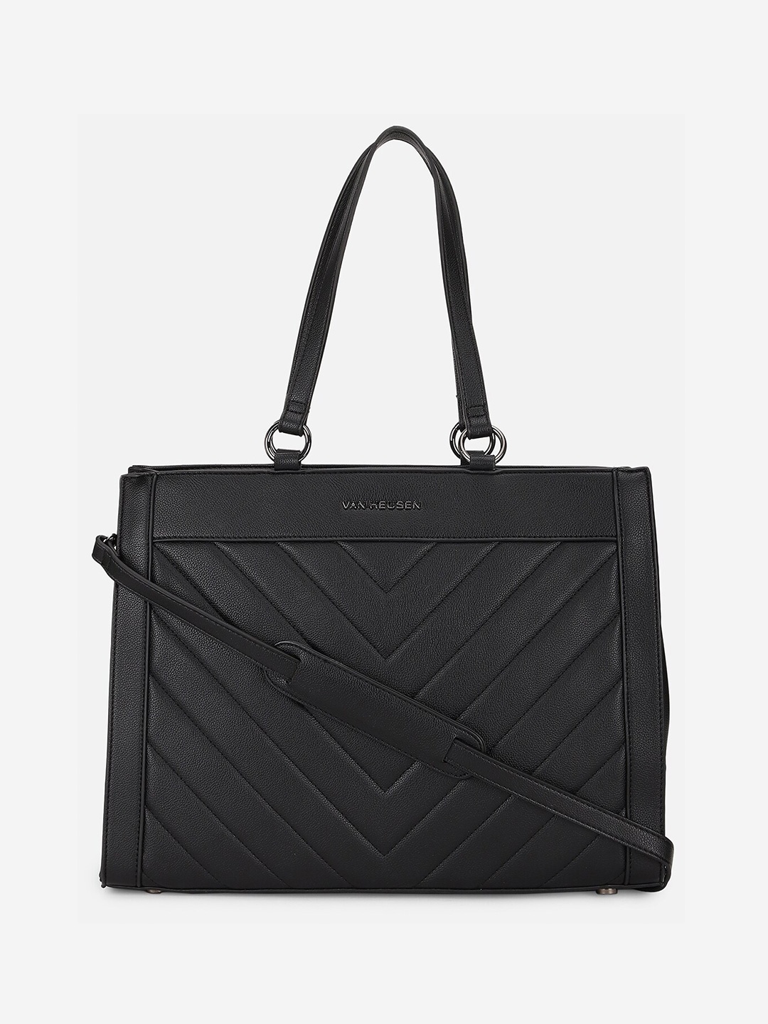 

Van Heusen Textured Structured Shoulder Bag, Black