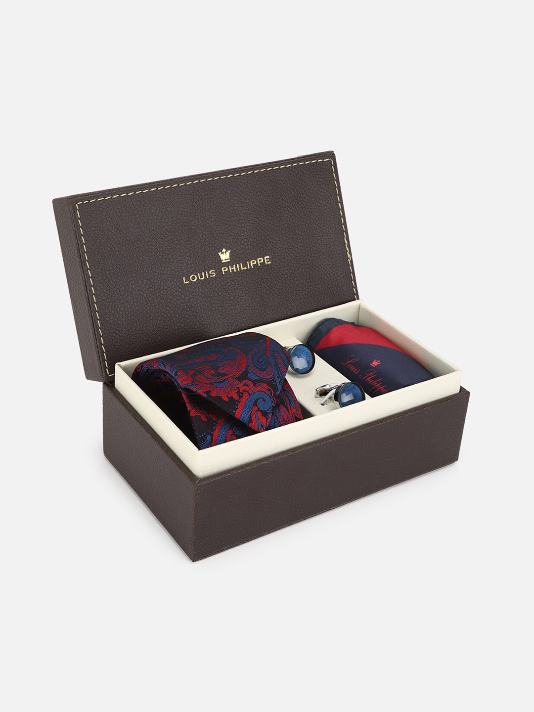 

Louis Philippe Embroidered Acrylic Accessory Gift Set, Navy blue