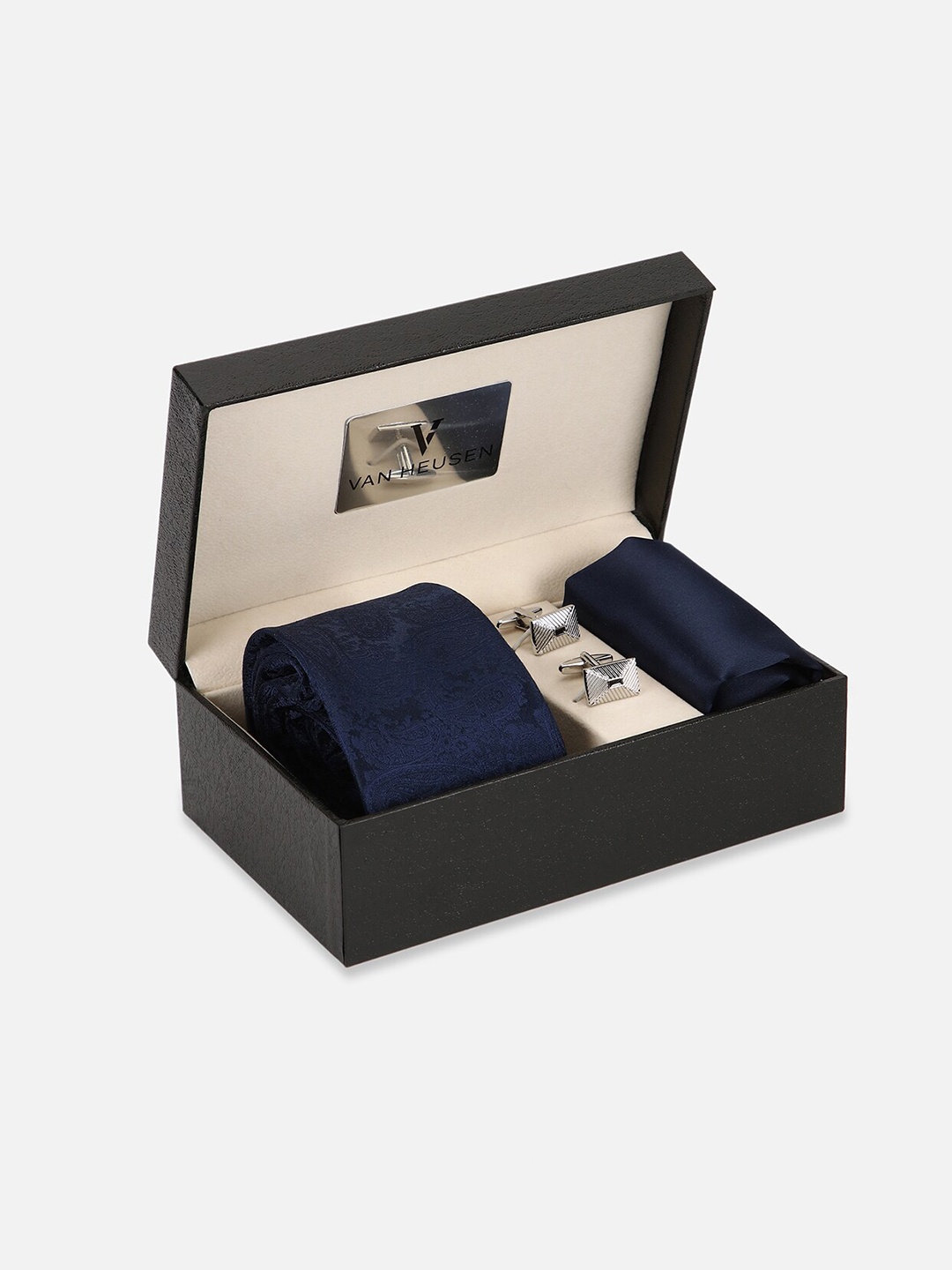 

Van Heusen Men Textured Accessory Gift Set, Navy blue