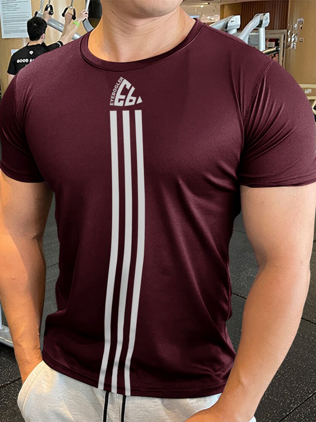 

Eyebogler Striped Regular Fit T-shirt, Maroon
