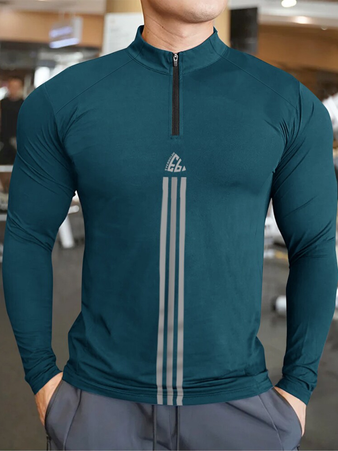 

Eyebogler High Neck Slim Fit T-shirt, Blue