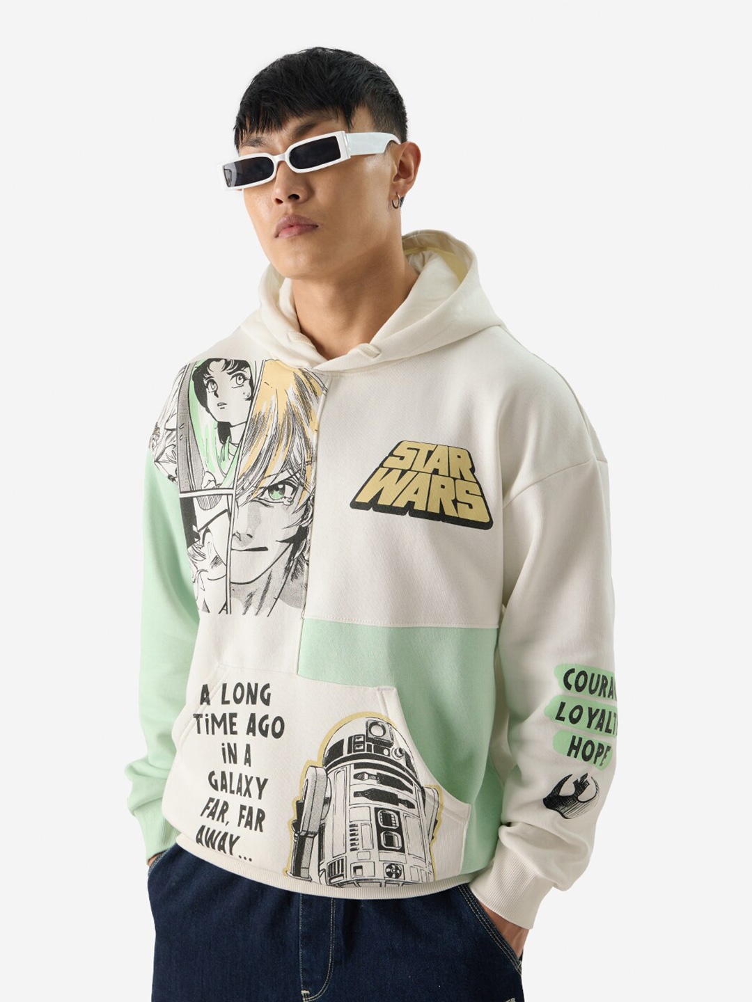 

The Souled Store Star Wars Printed Hooded Sweatshirt, White
