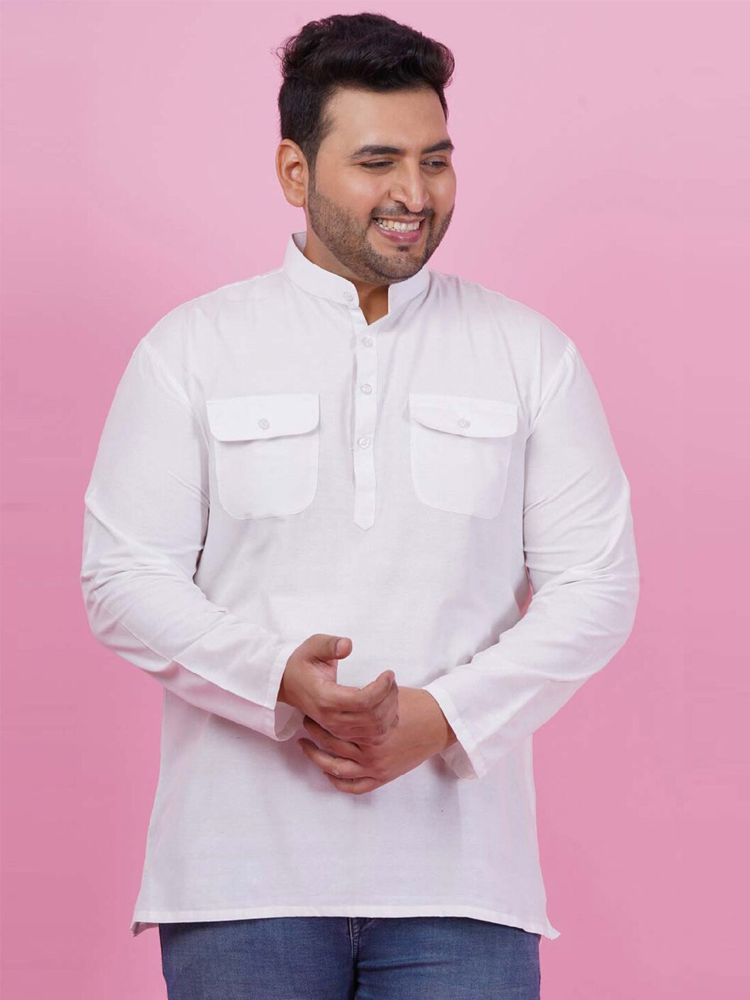 

LastInch Cotton Pathani Short Kurta, White