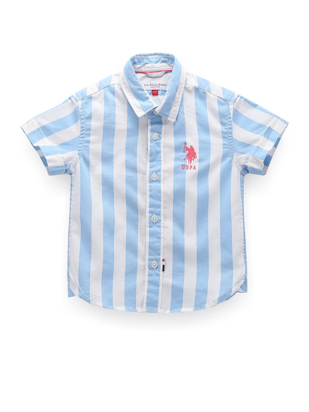 

U.S. Polo Assn. Kids Boys Classic Vertical Stripes Casual Cotton Shirt, Blue