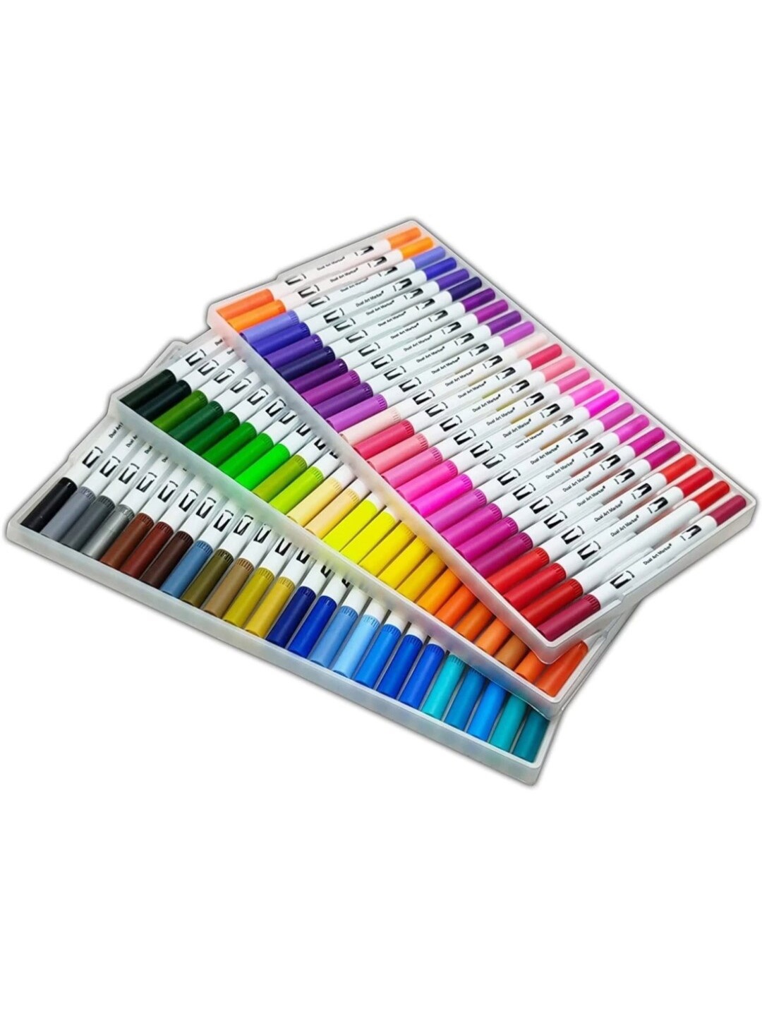 

FEELHIGH 72-Pieces Dual Tip Brush Marker Color Pens, Pink