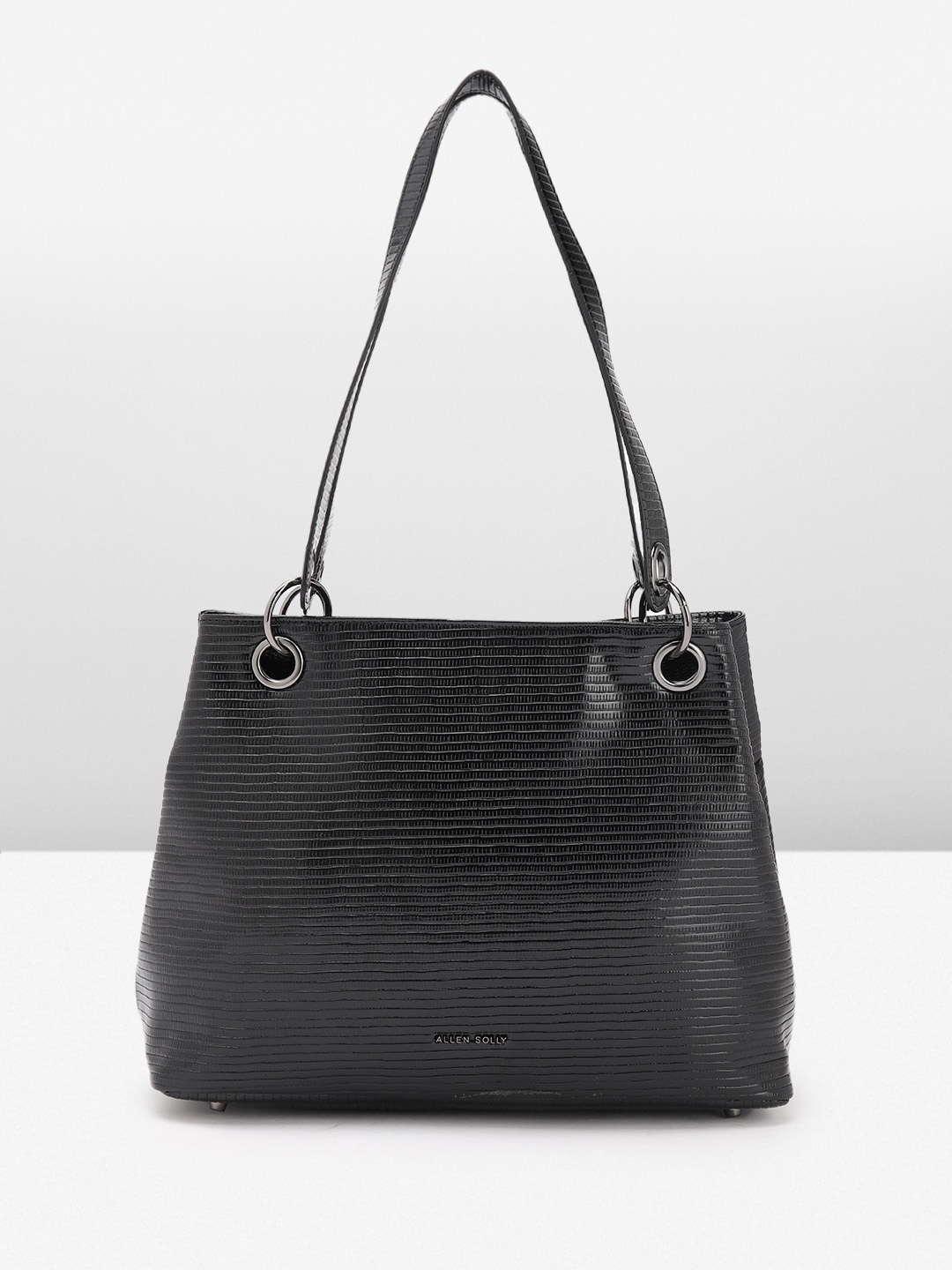 

Allen Solly Animal Textured Structured Shoulder Bag, Black