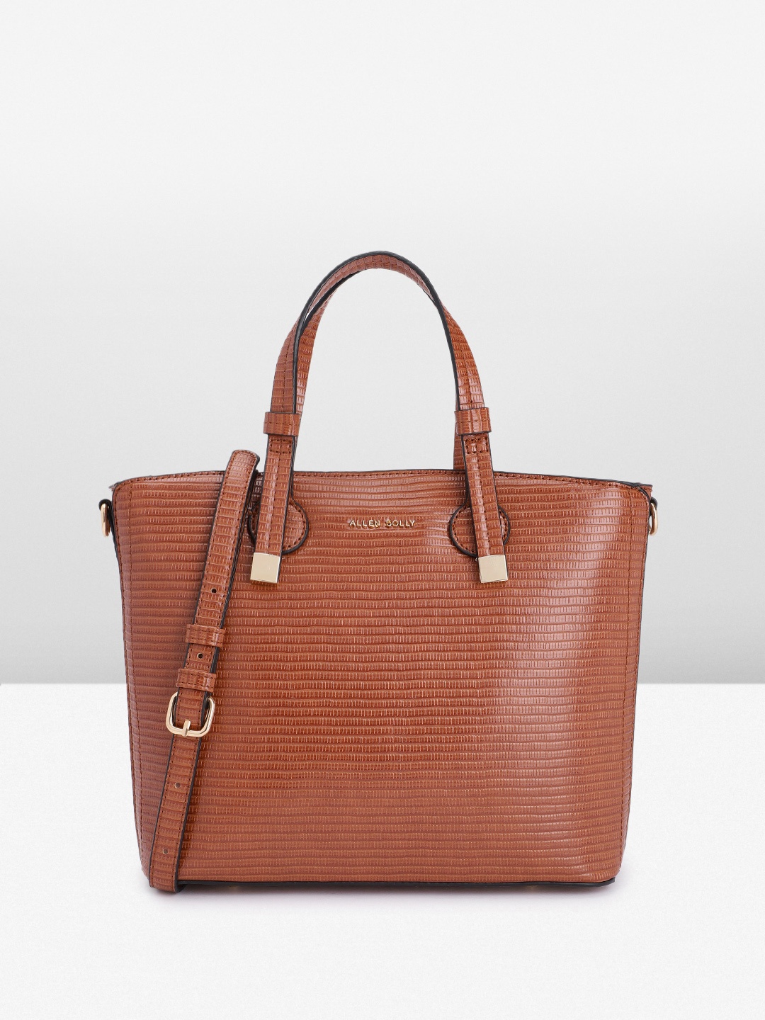 

Allen Solly Textured Structured Handheld Bag, Brown