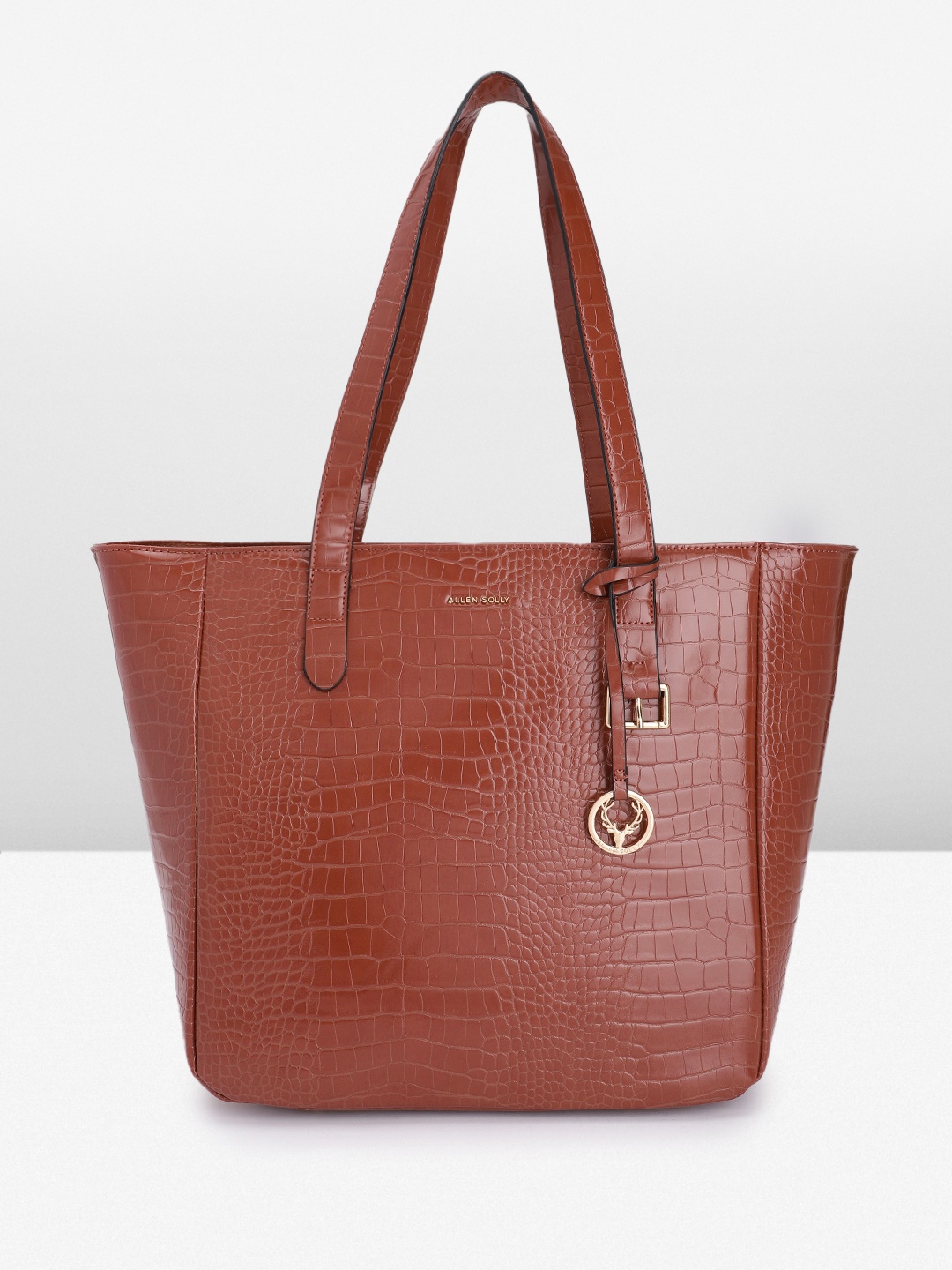 

Allen Solly Animal Textured Oversized Structured Shoulder Bag, Brown