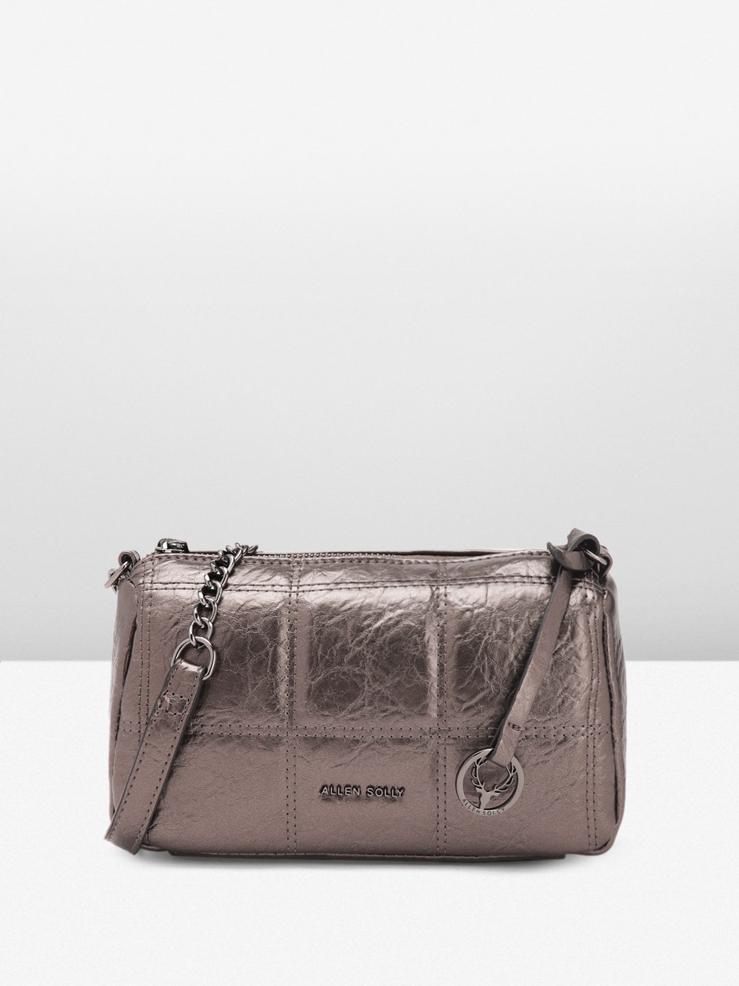 

Allen Solly Checked Structured Sling Bag, Metallic