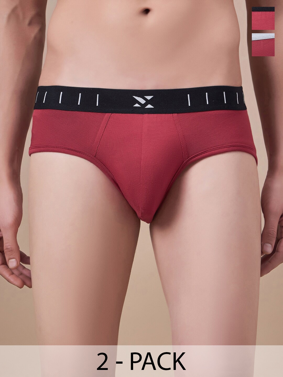 

Masch Sports Pack Of 2 Anti-Microbial Basic Briefs BRF-2-SOL-EI-RED-ET-RED