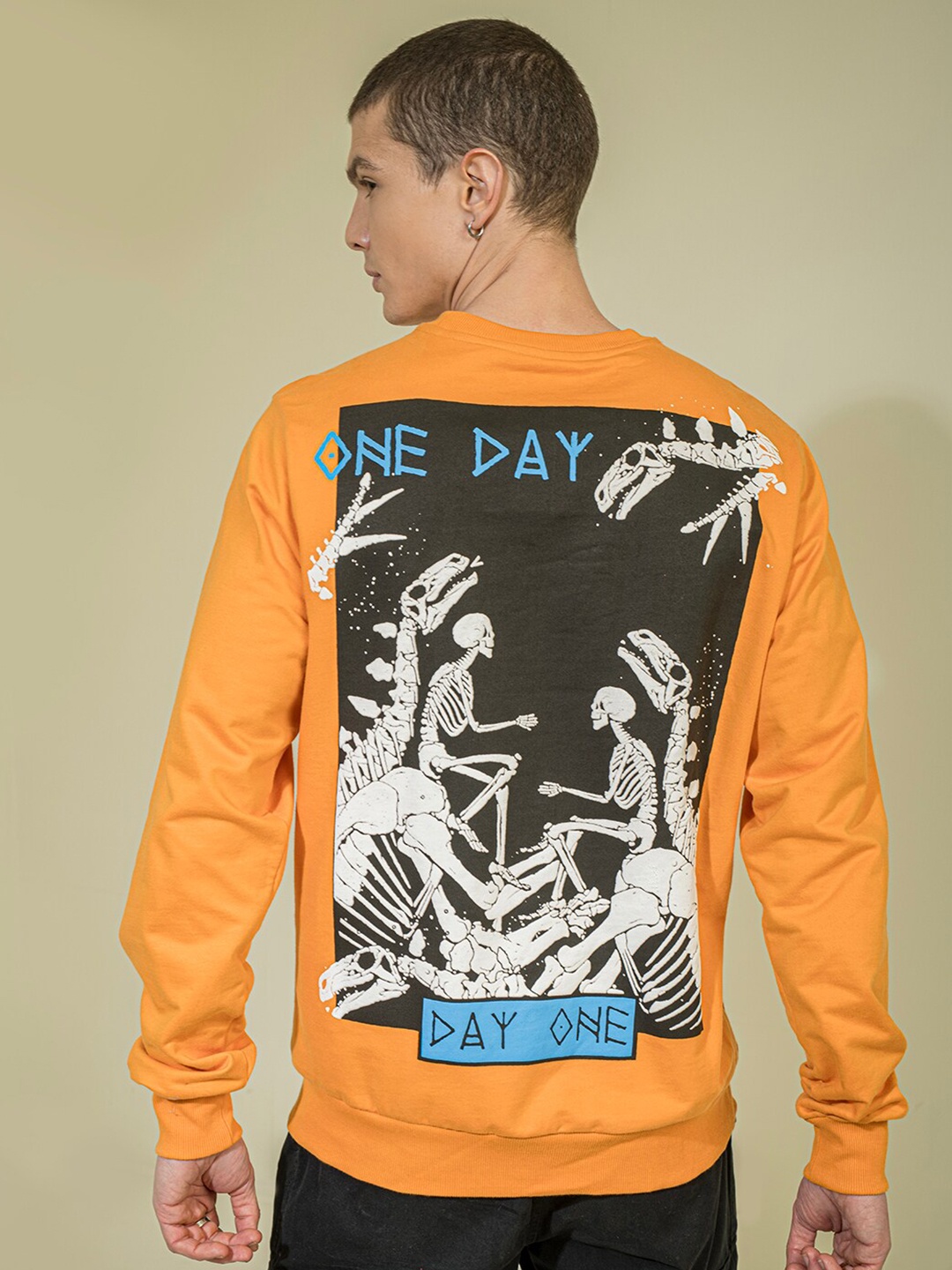 

PUNK Cotton Printed Sweatshirt, Orange
