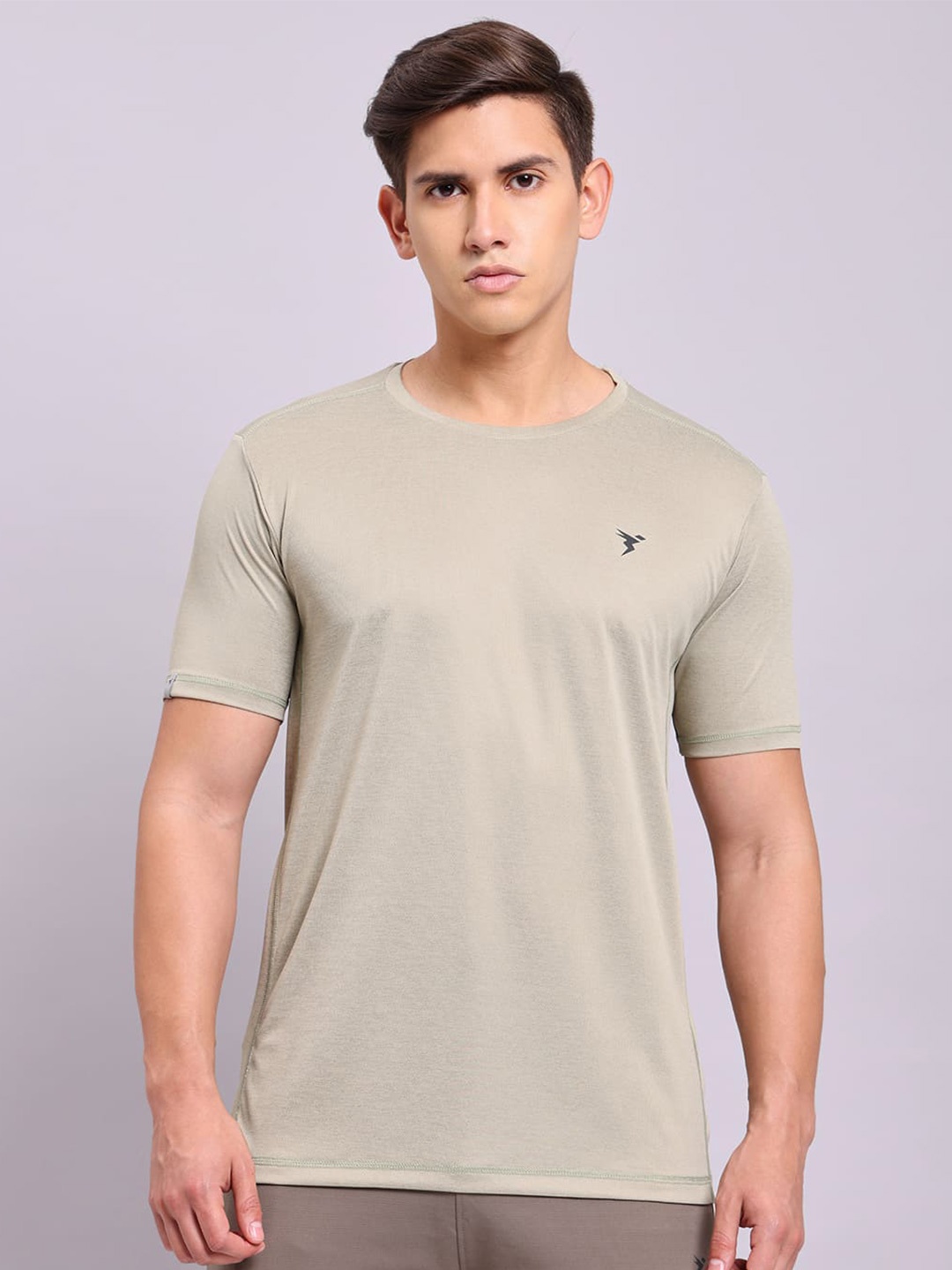 

Technosport Round neck Short Sleeves Slim Fit T-shirt, Beige