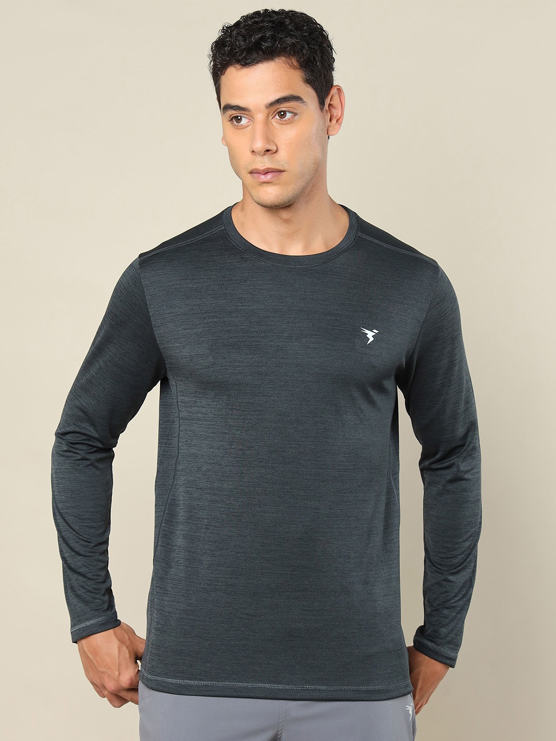 

Technosport Slim Fit Rapid-Dry Gym T-shirt, Charcoal