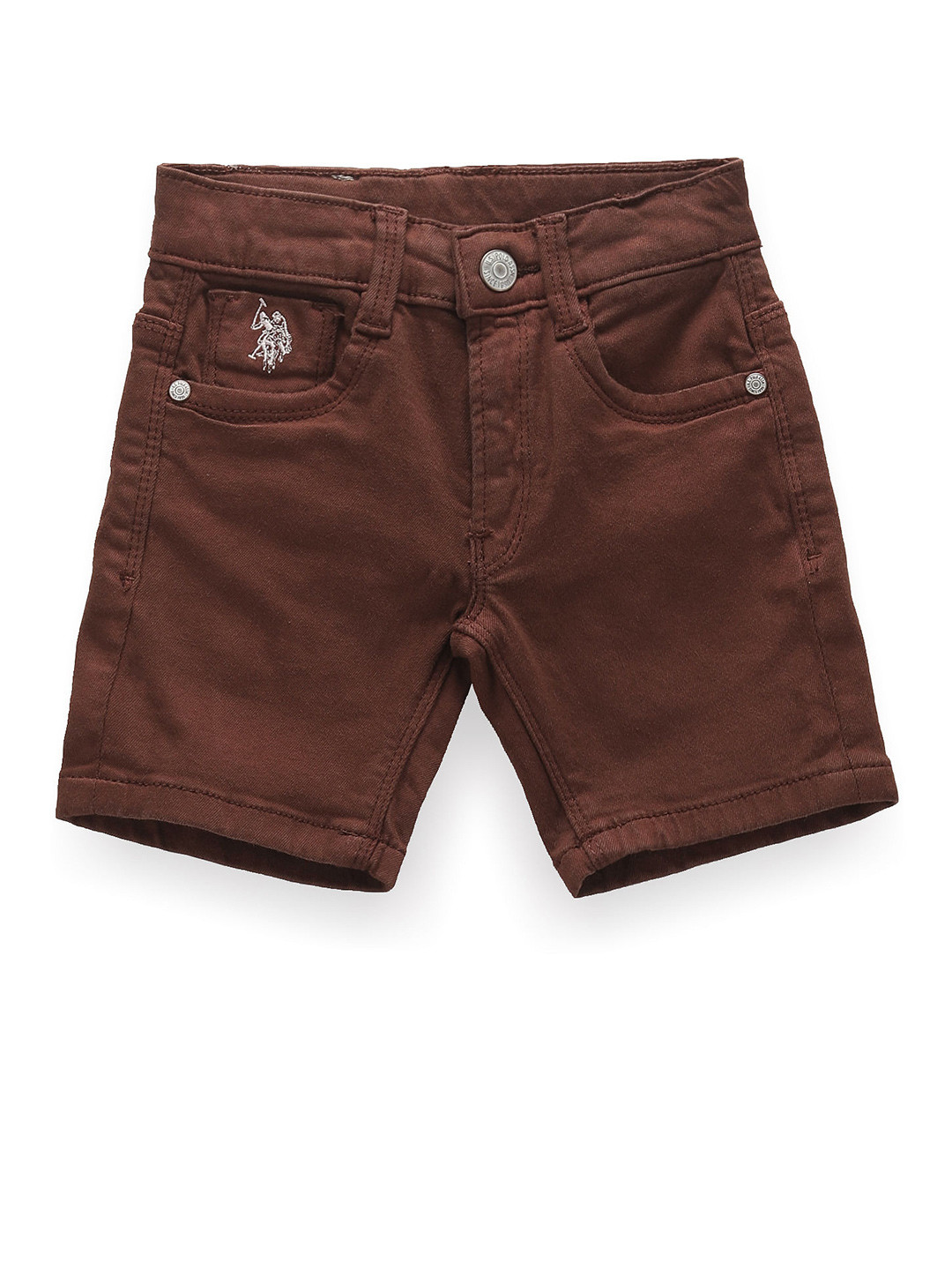 

U.S. Polo Assn. Kids Boys Mid-Rise Denim Shorts, Brown