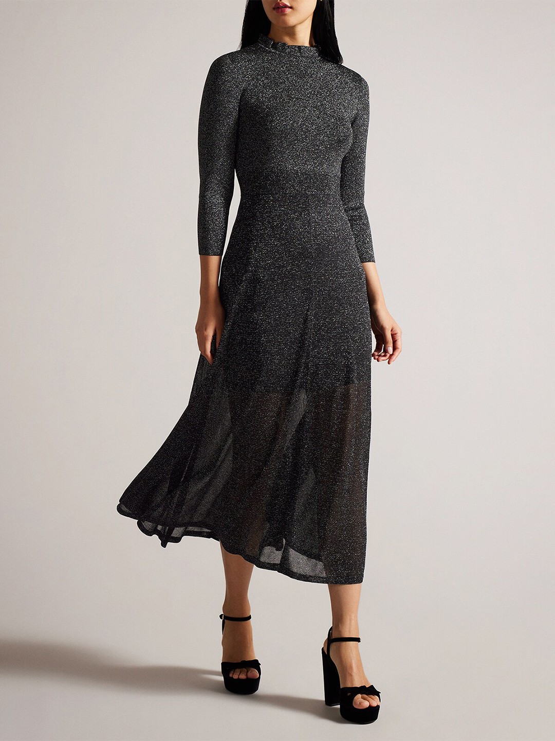 

Ted Baker Embellished Round Neck Midi Dress, Black