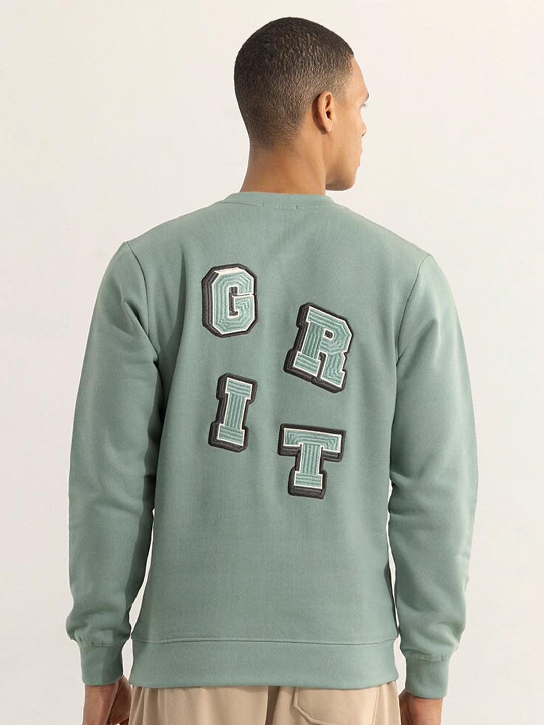 

Snitch Typography Printed Pullover, Green