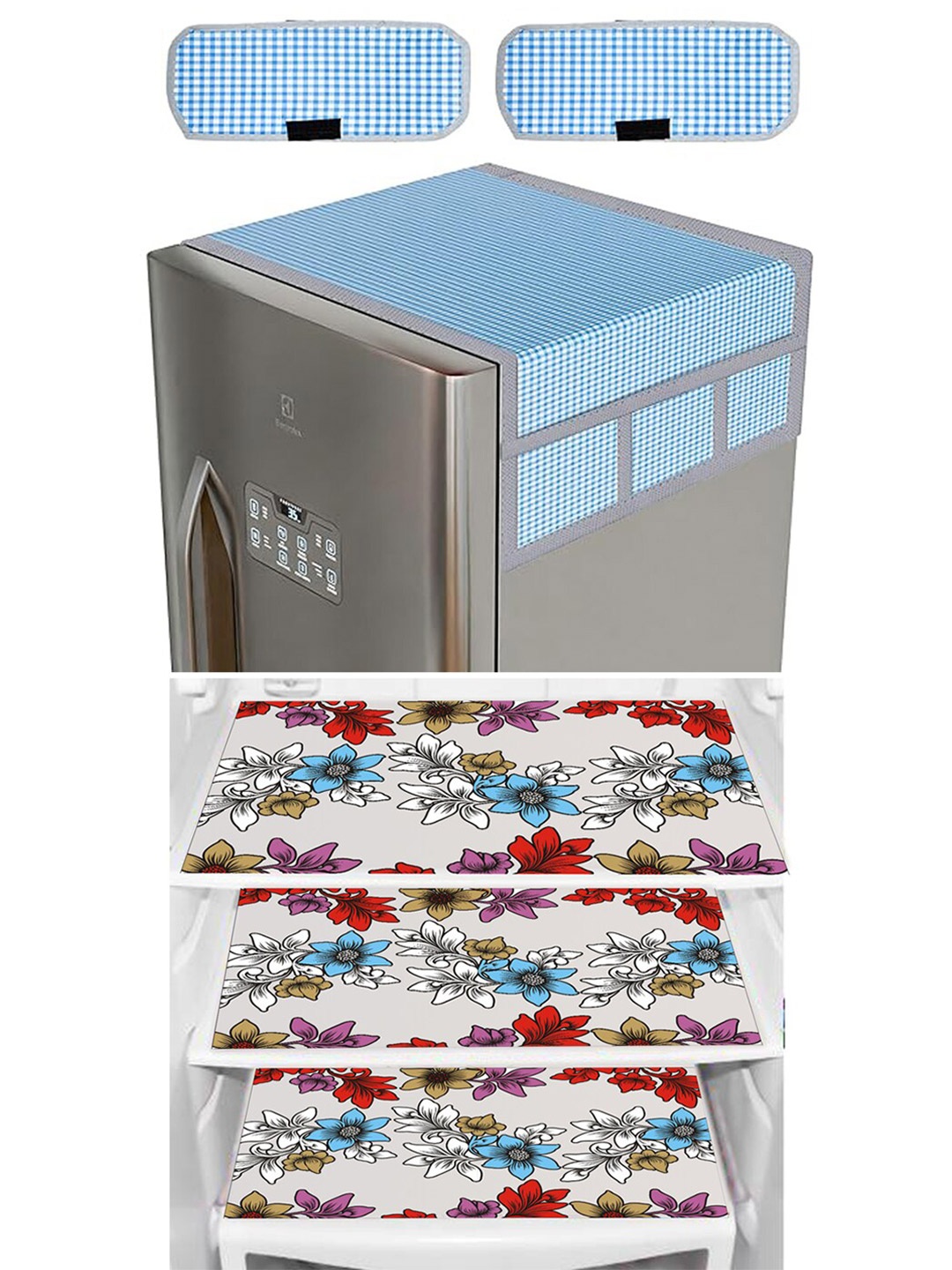 

Dakshya Industries 6 Pieces Blue Printed Printed Refrigerator Covers