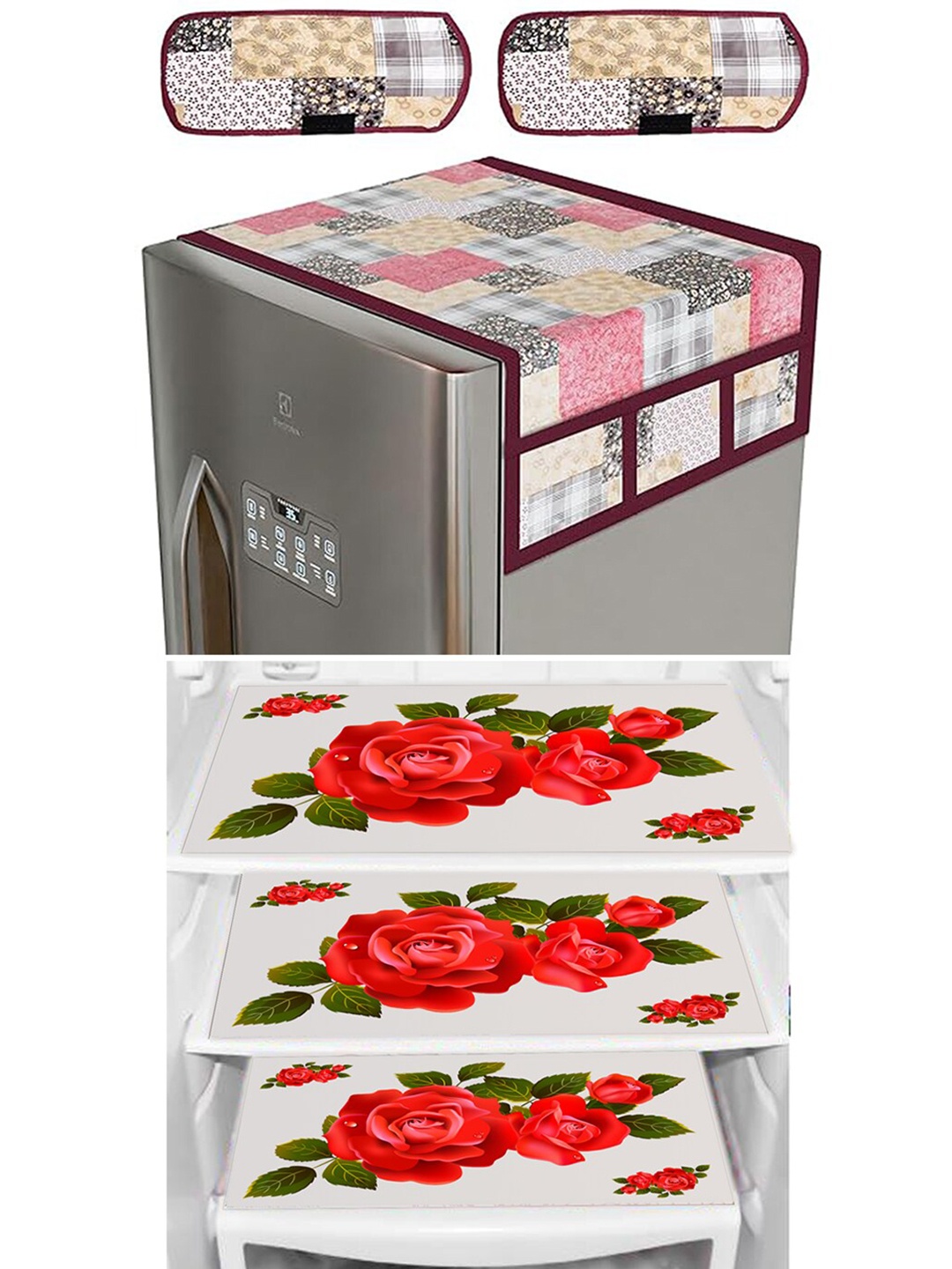 

Dakshya Industries Red & Green 6 Pieces Floral Printed Refrigerator Covers