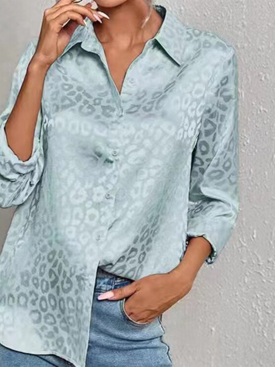 

StyleCast Blue Abstract Printed Spread Collar Casual Shirt