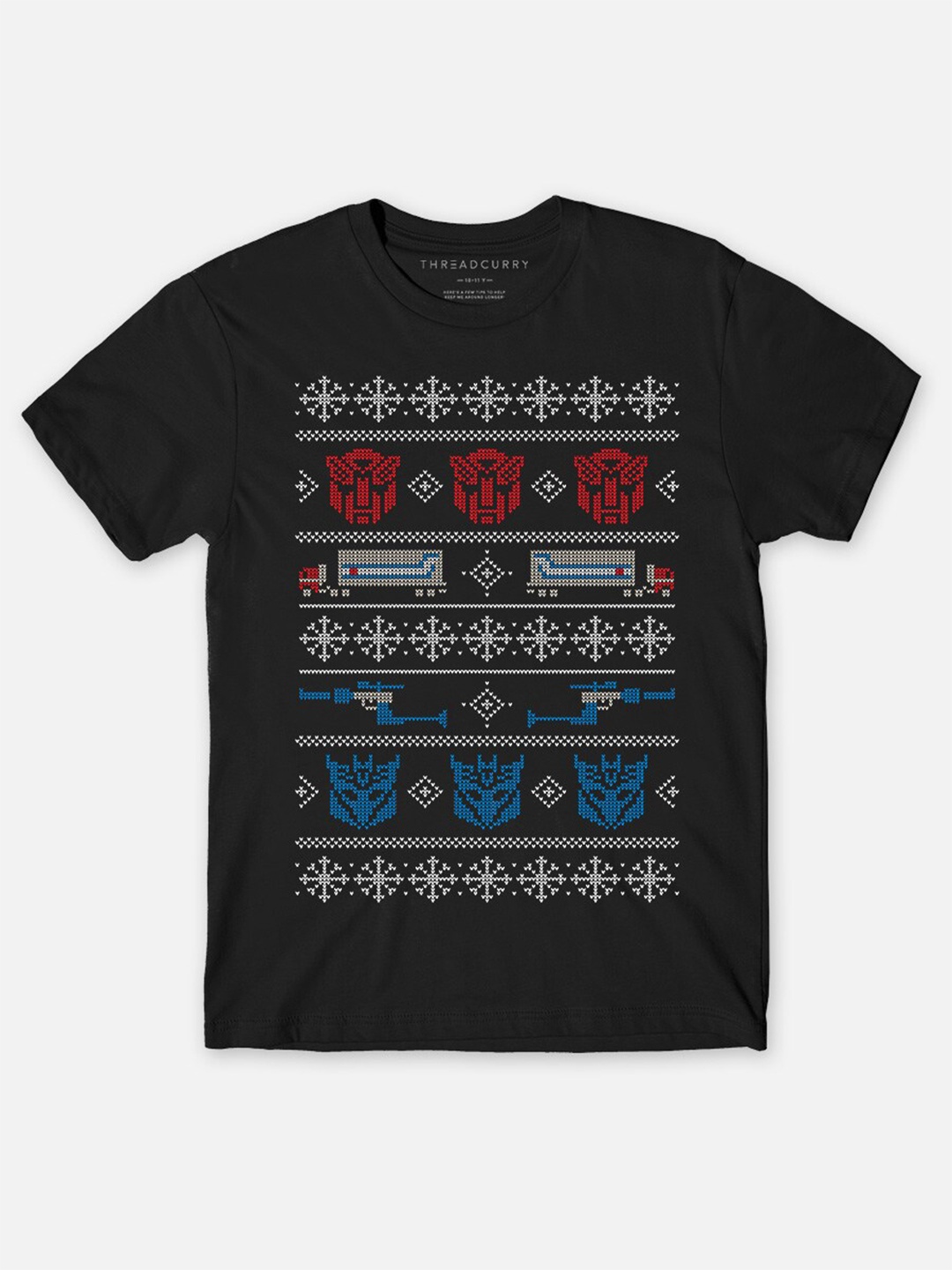 

THREADCURRY Boys Geometric Printed Cotton T-shirt, Black
